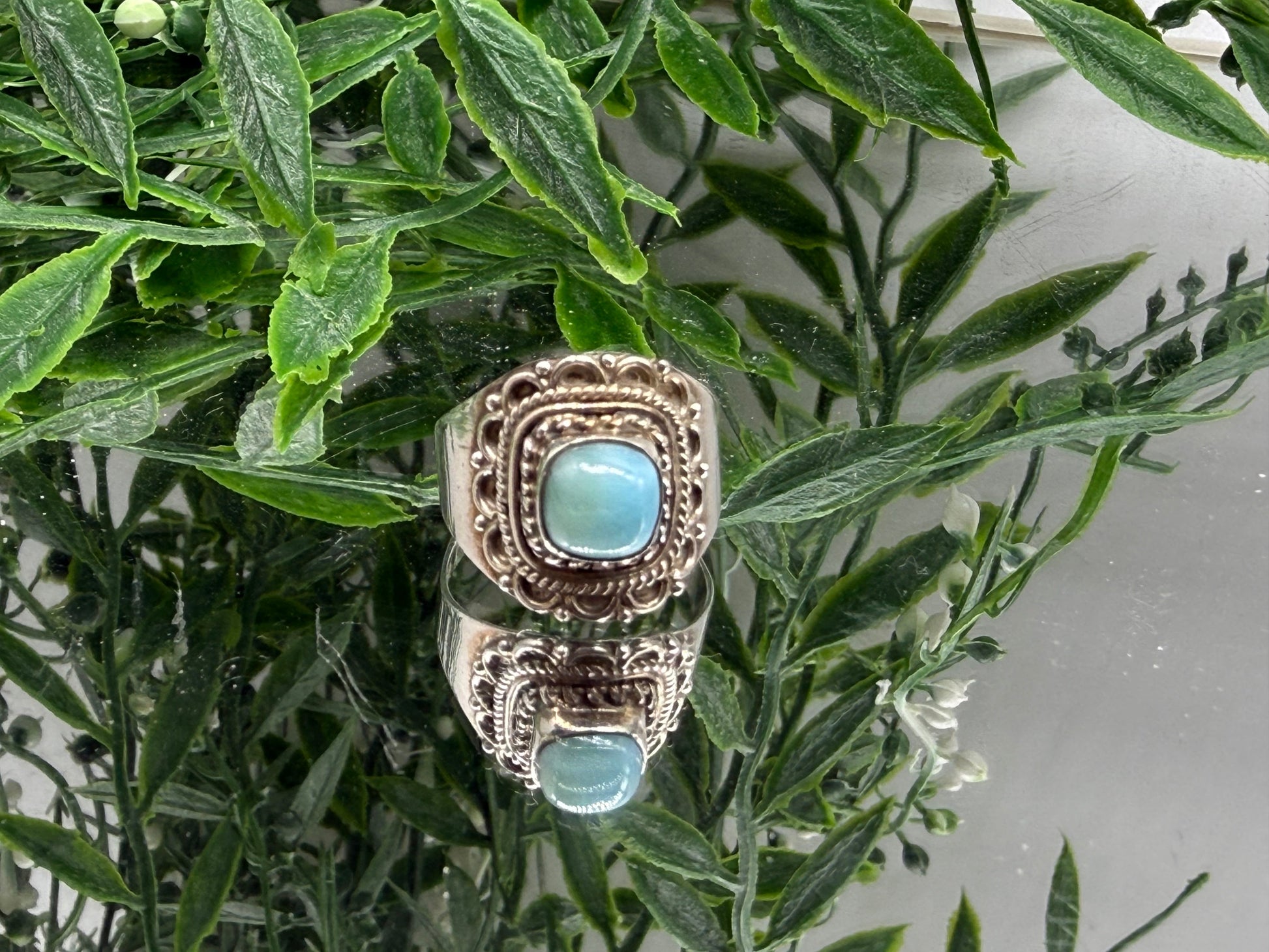 Larimar Ring – Ocean of Serenity, size 8 Crystal Wellness