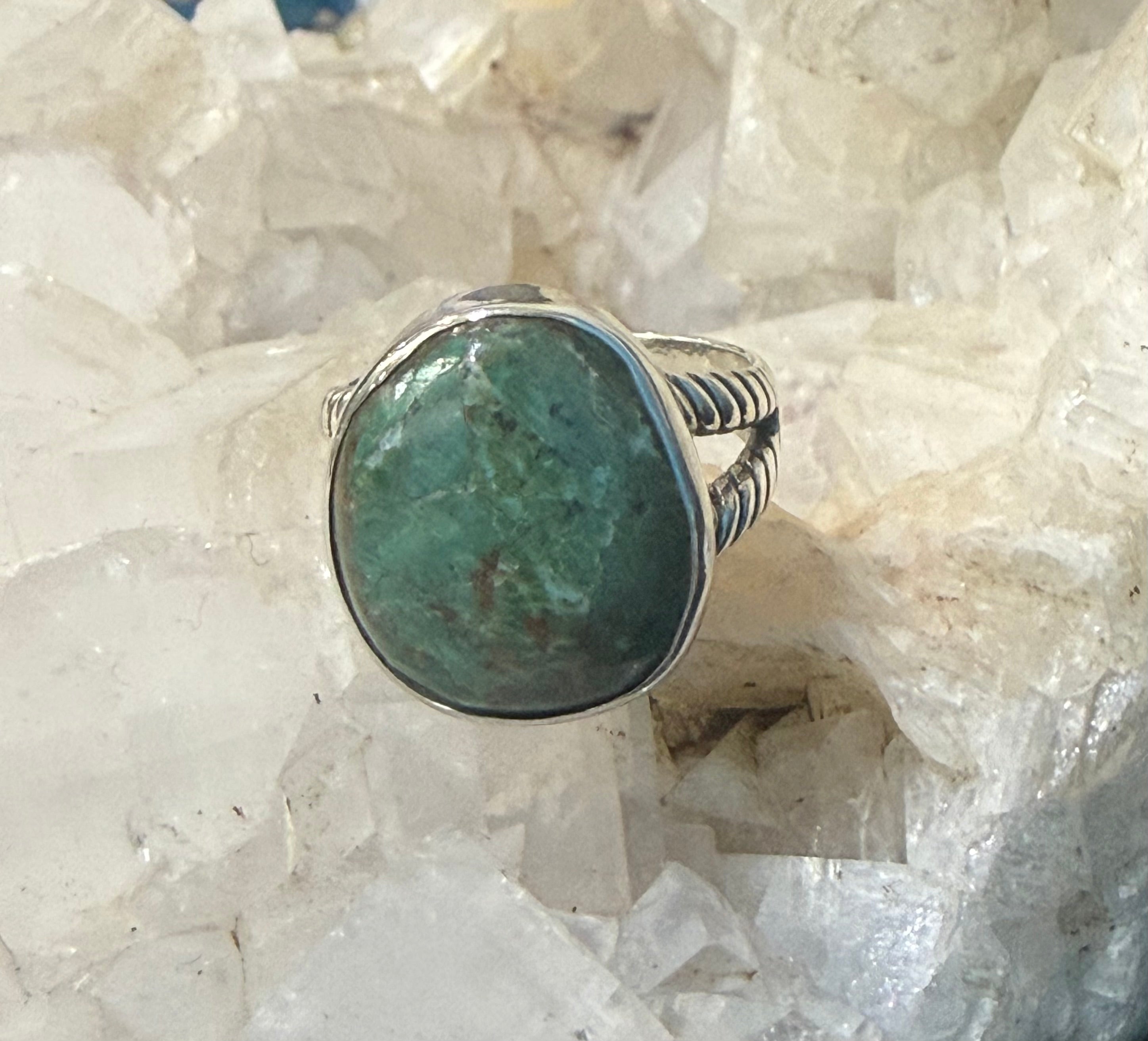 Turquoise Sterling Silver Ring – Size 6 Crystal Wellness