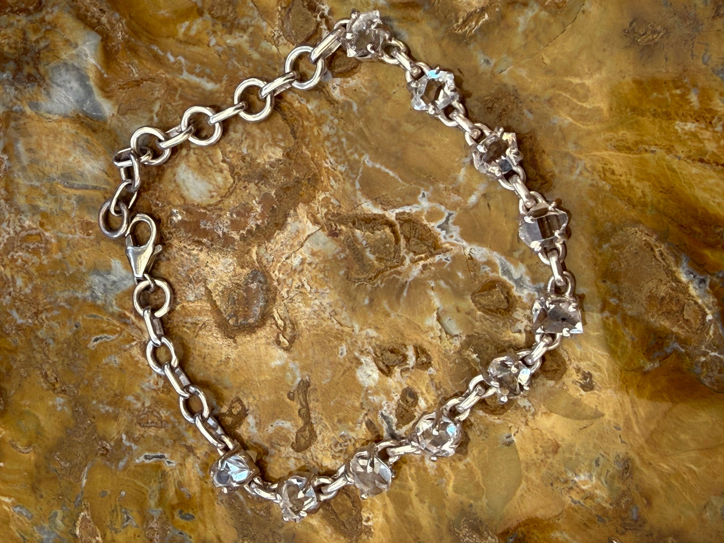 Herkimer Diamond Sterling Silver Bracelet – Crystal Clarity & Divine Light Crystal Wellness