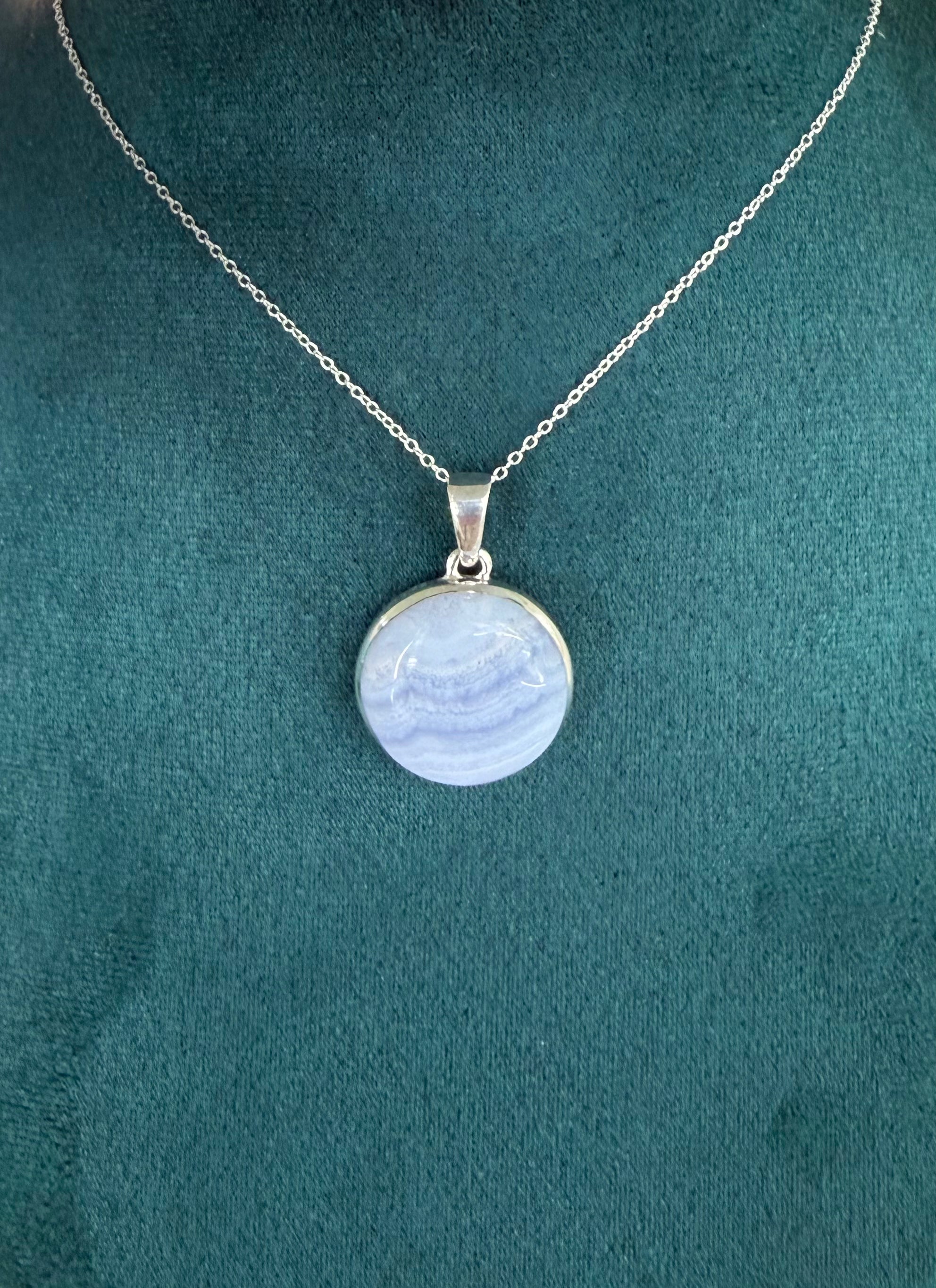 Blue Lace Agate 925 Sterling Silver Earring Crystal Wellness