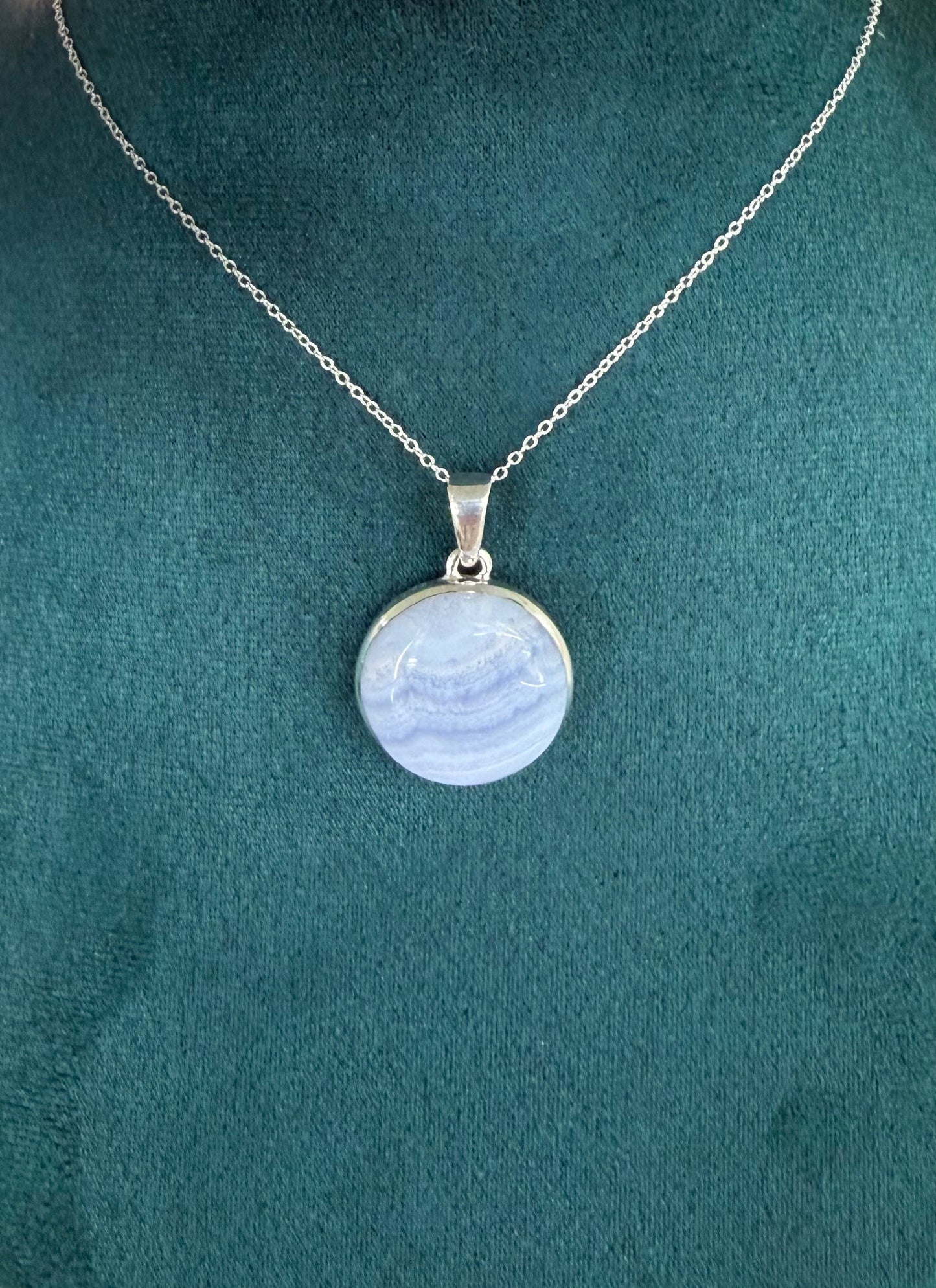 Blue Lace Agate 925 Sterling Silver Earring Crystal Wellness