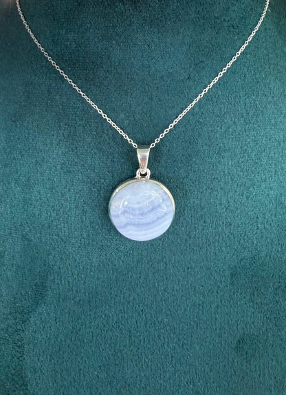 Blue Lace Agate 925 Sterling Silver Earring Crystal Wellness