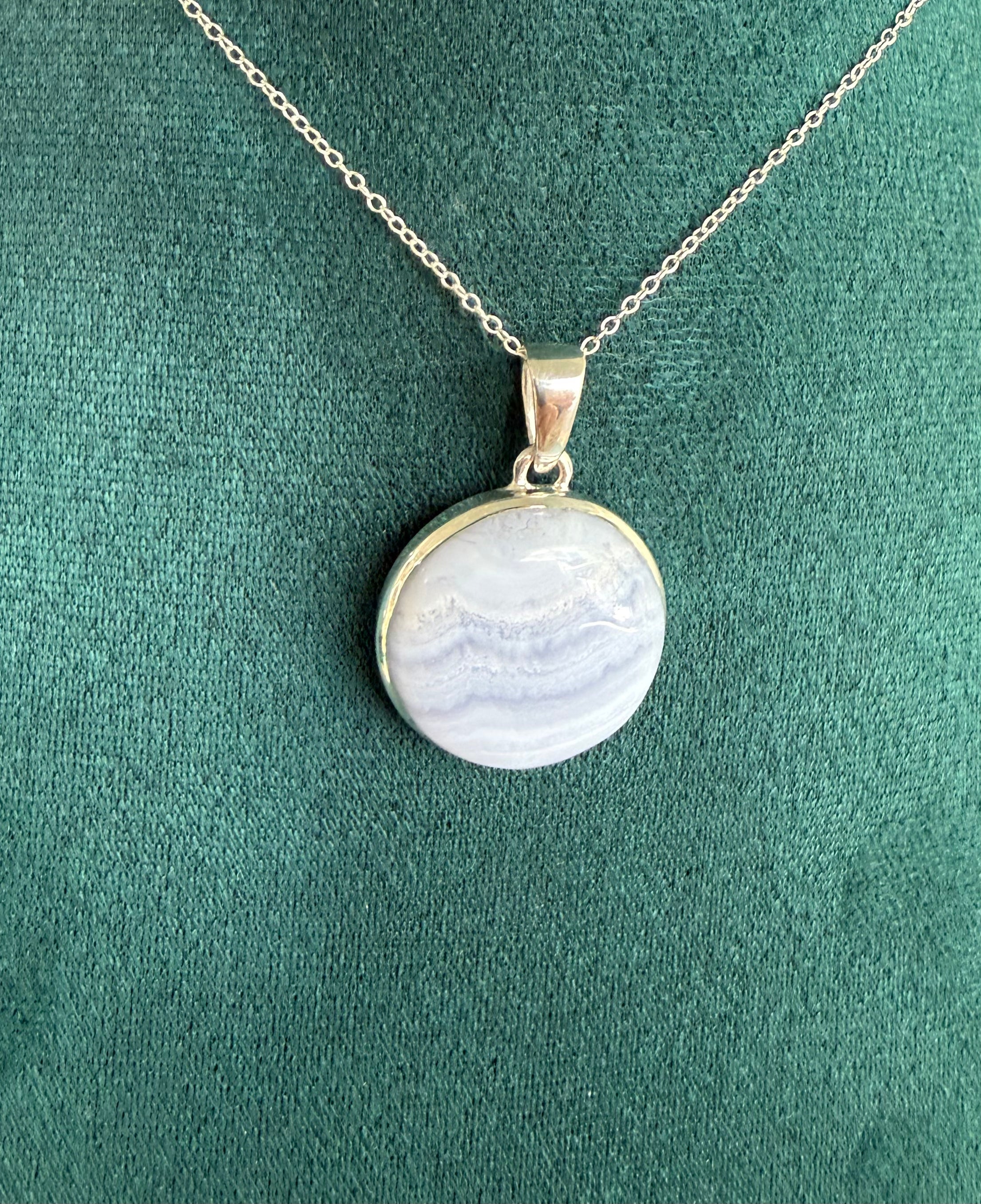 Blue Lace Agate 925 Sterling Silver Earring Crystal Wellness