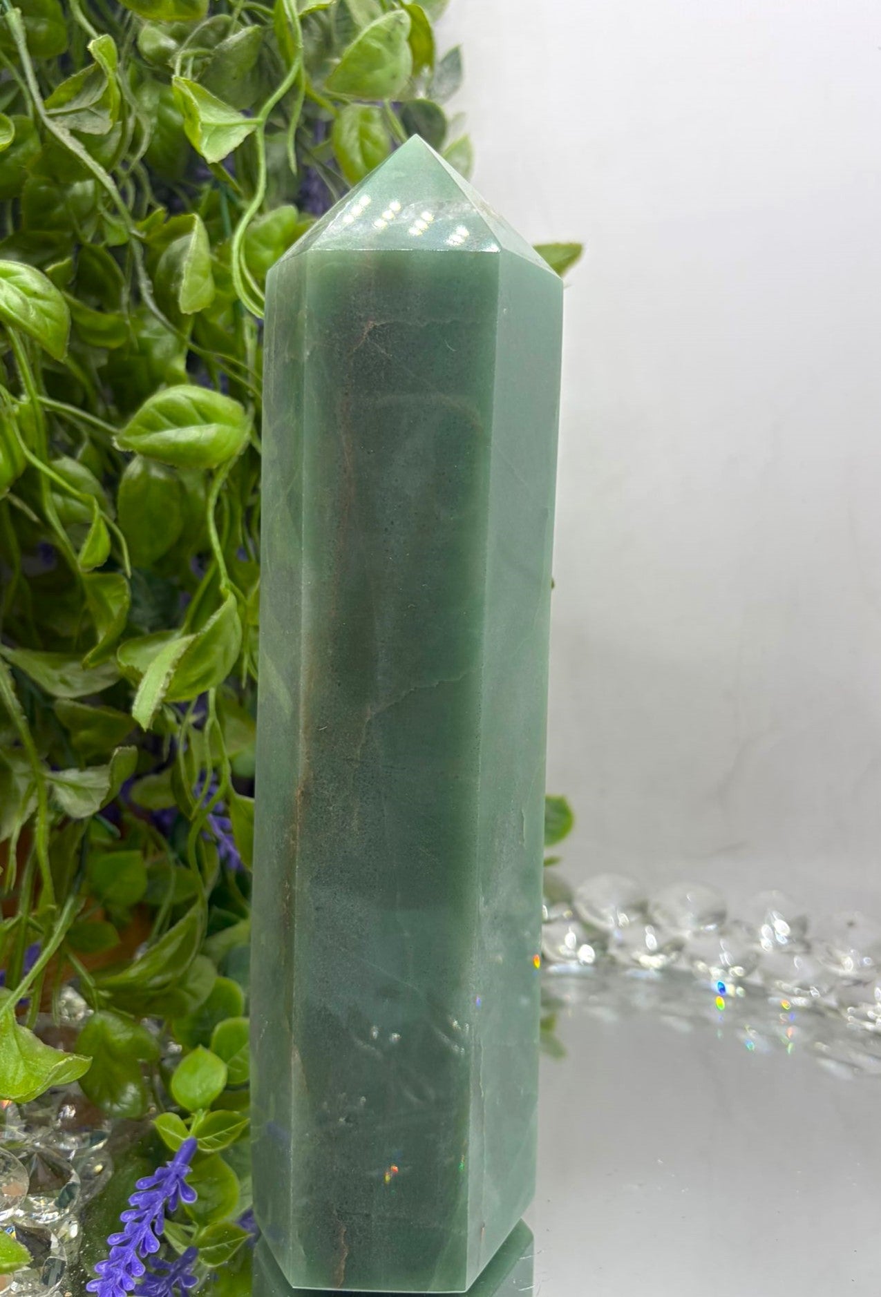 Green Aventurine Tower – Prosperity, Luck & Heart Healing Crystal Point Crystal Wellness