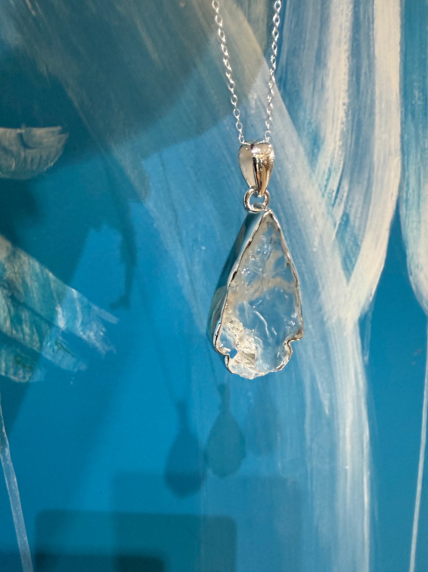 Lemurian 925 Sterling Silver Pendant 3.5x2cm (Silver Chain Included) Crystal Wellness