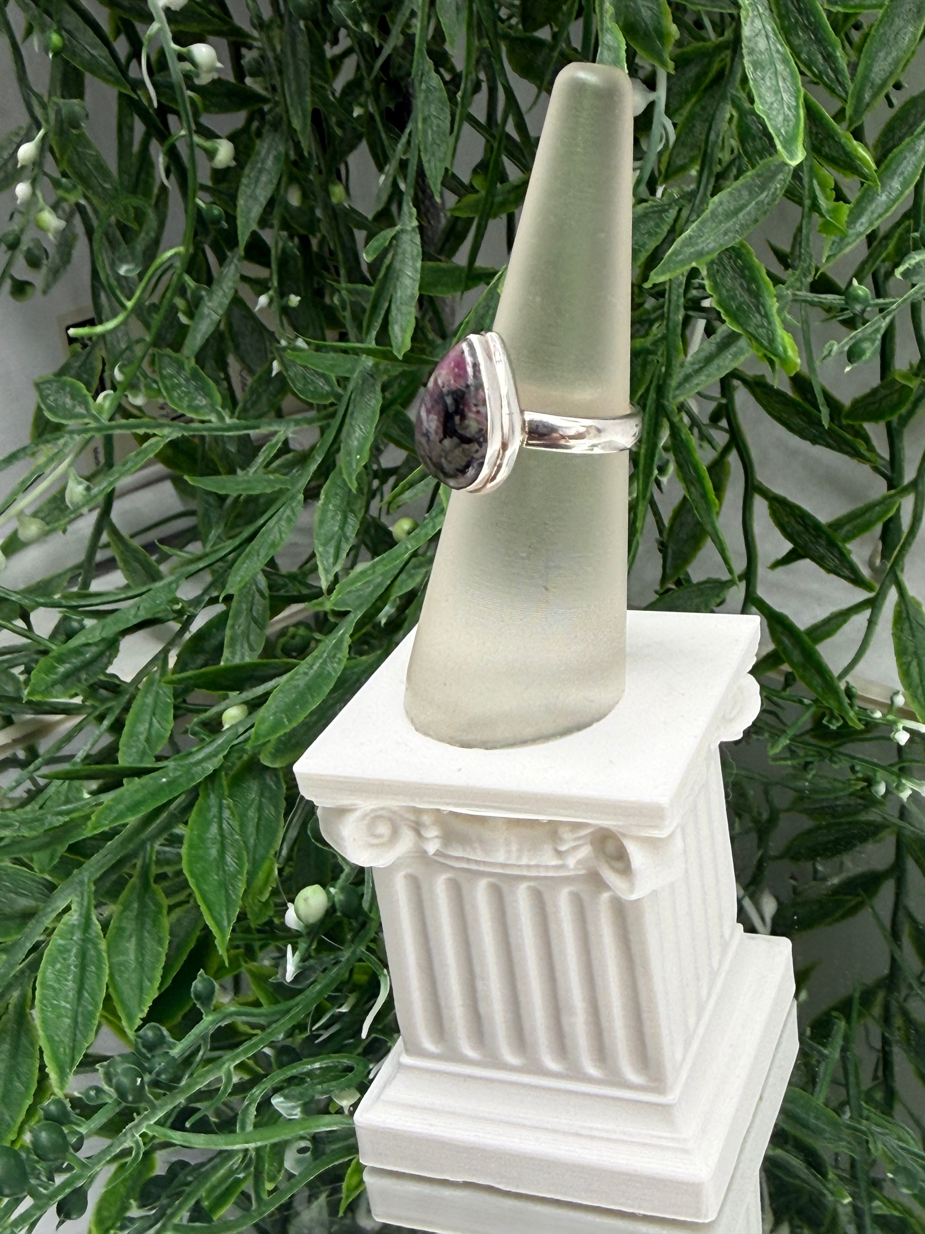 Eudialyte Sterling Silver Ring – Size 6 Crystal Wellness