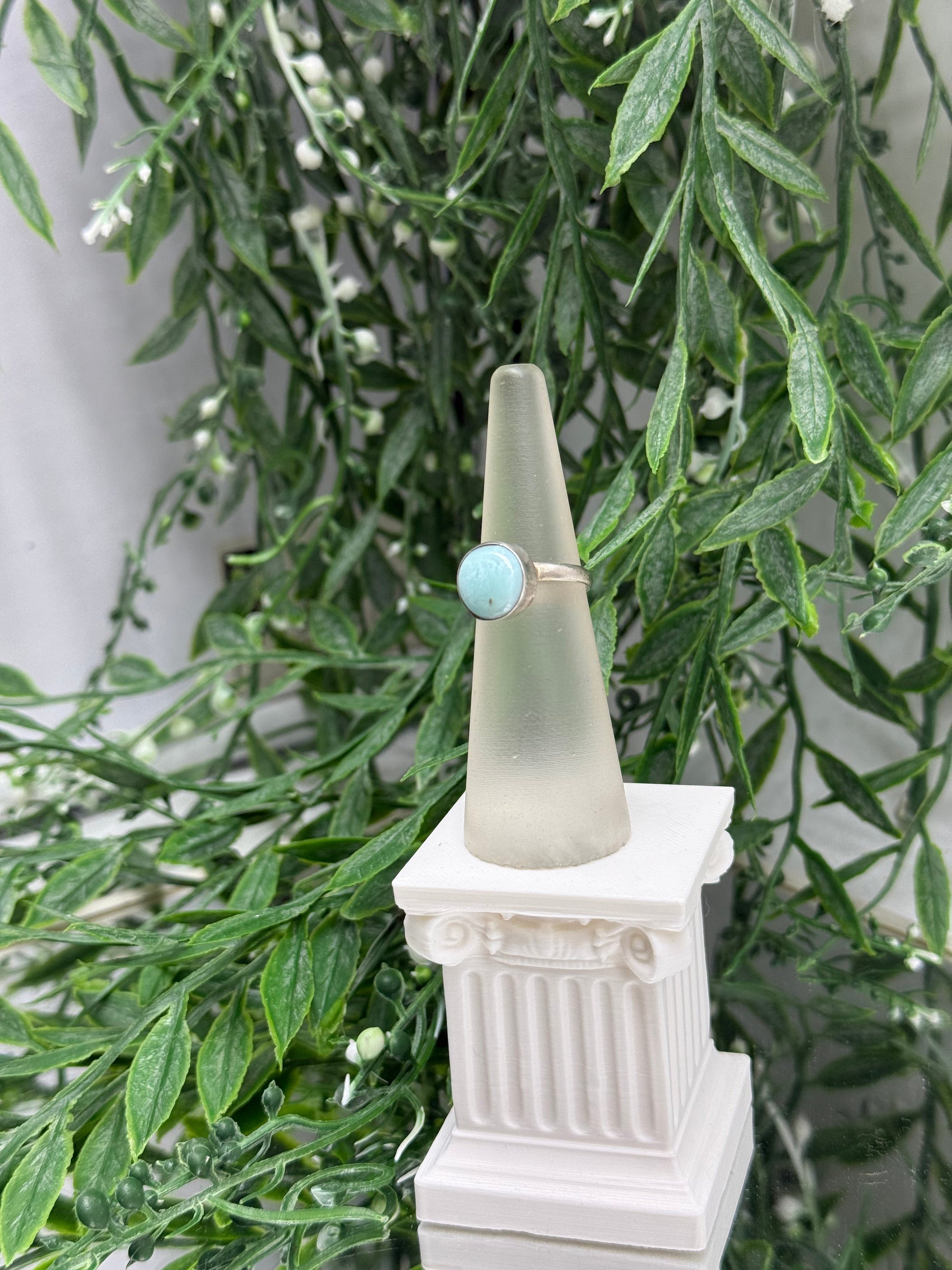 Larimar 925 Sterling Silver Ring Crystal Wellness