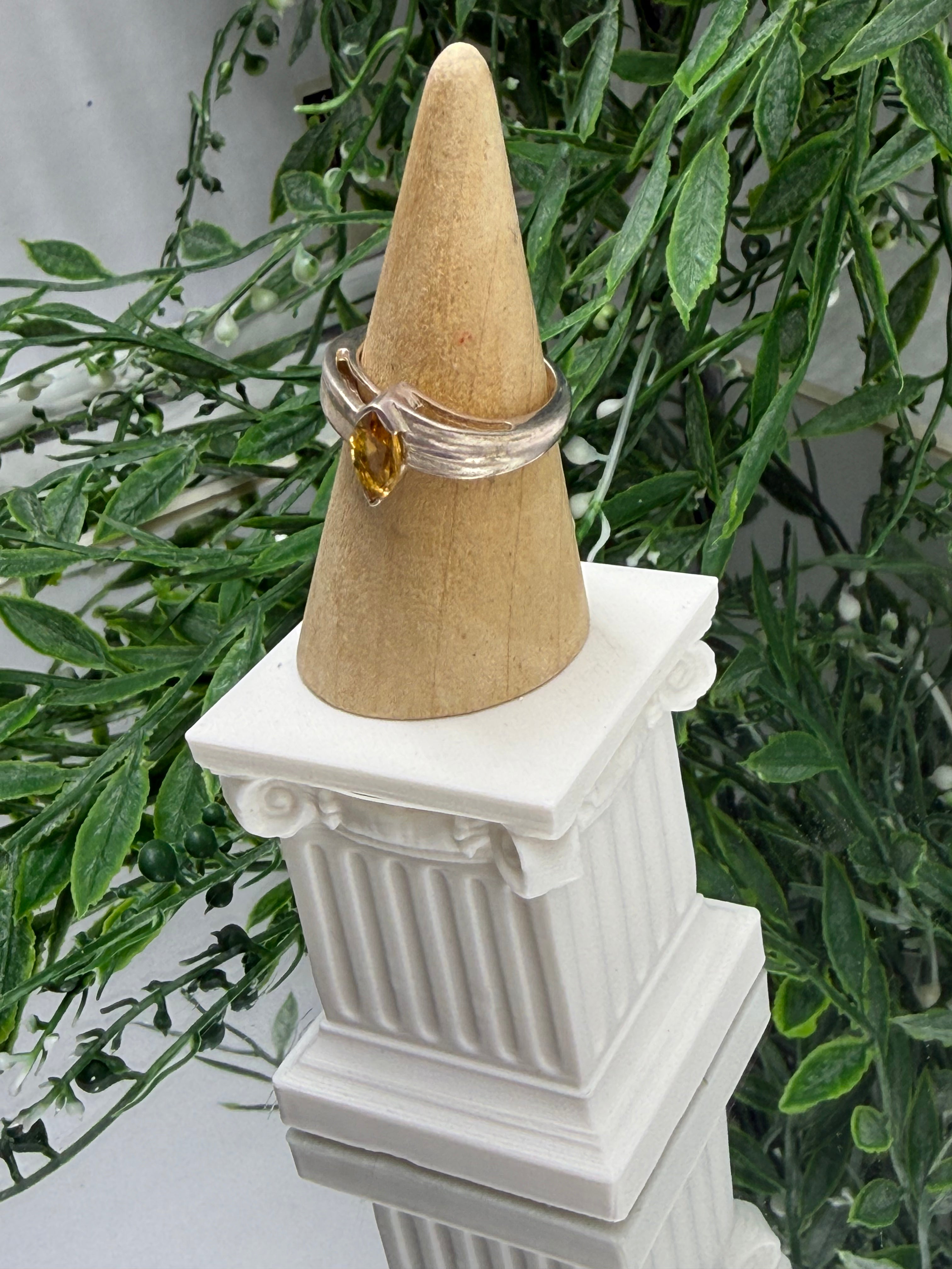 Citrine Sterling Silver Ring – Size 7.5 Crystal Wellness