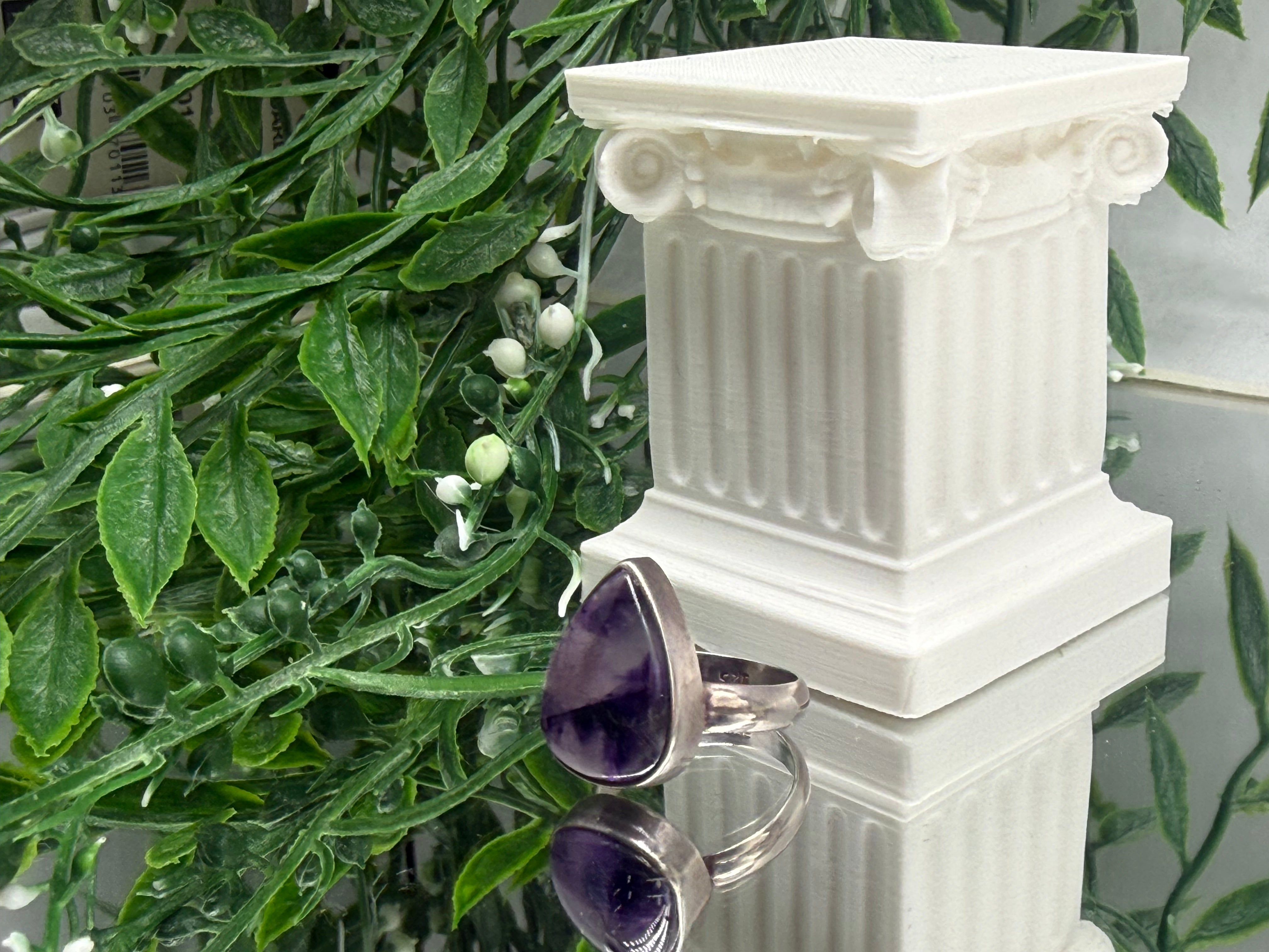Amethyst 925 Sterling Silver Rings Size 7.5 Crystal Wellness