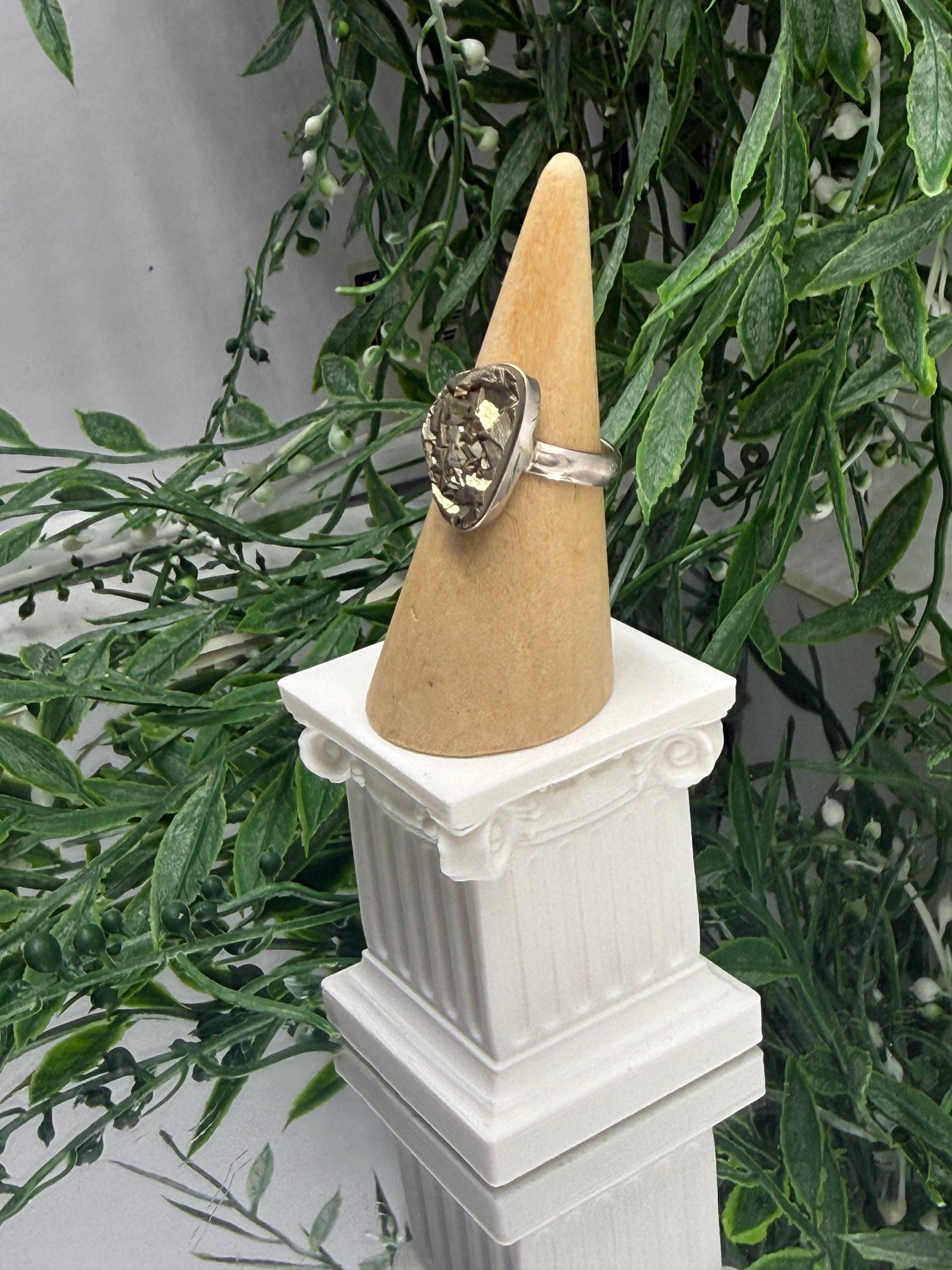 Pyrite Ring – Golden Shield of Confidence (Size 8) Crystal Wellness