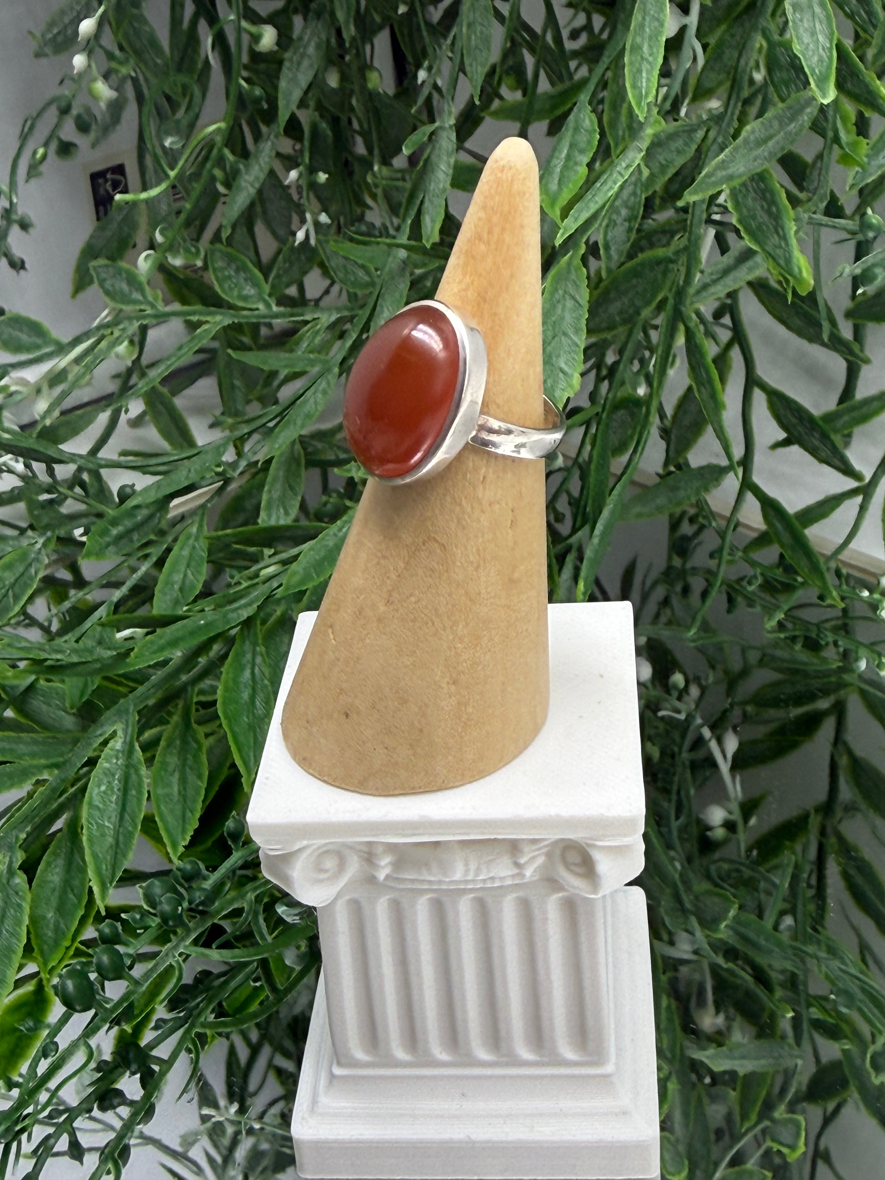 Carnelian Flame Ring – Size 5.5 Crystal Wellness