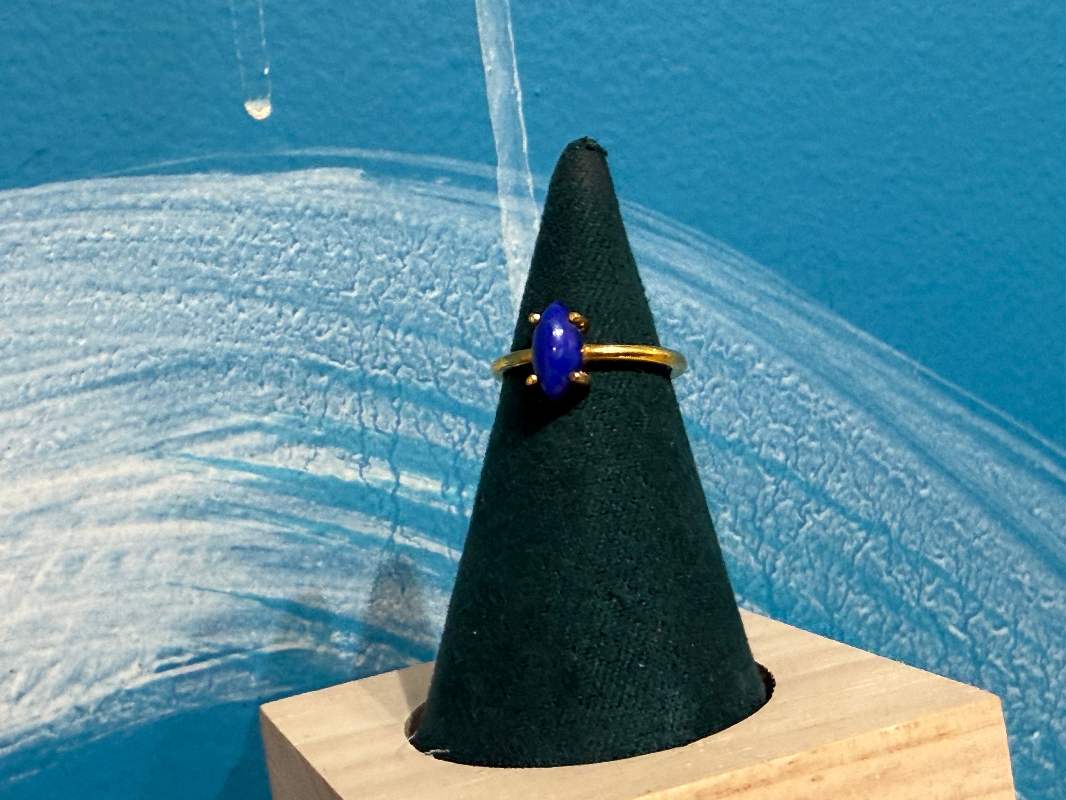 Lapis Lazuli Vermeil Ring – Size 3 Crystal Wellness