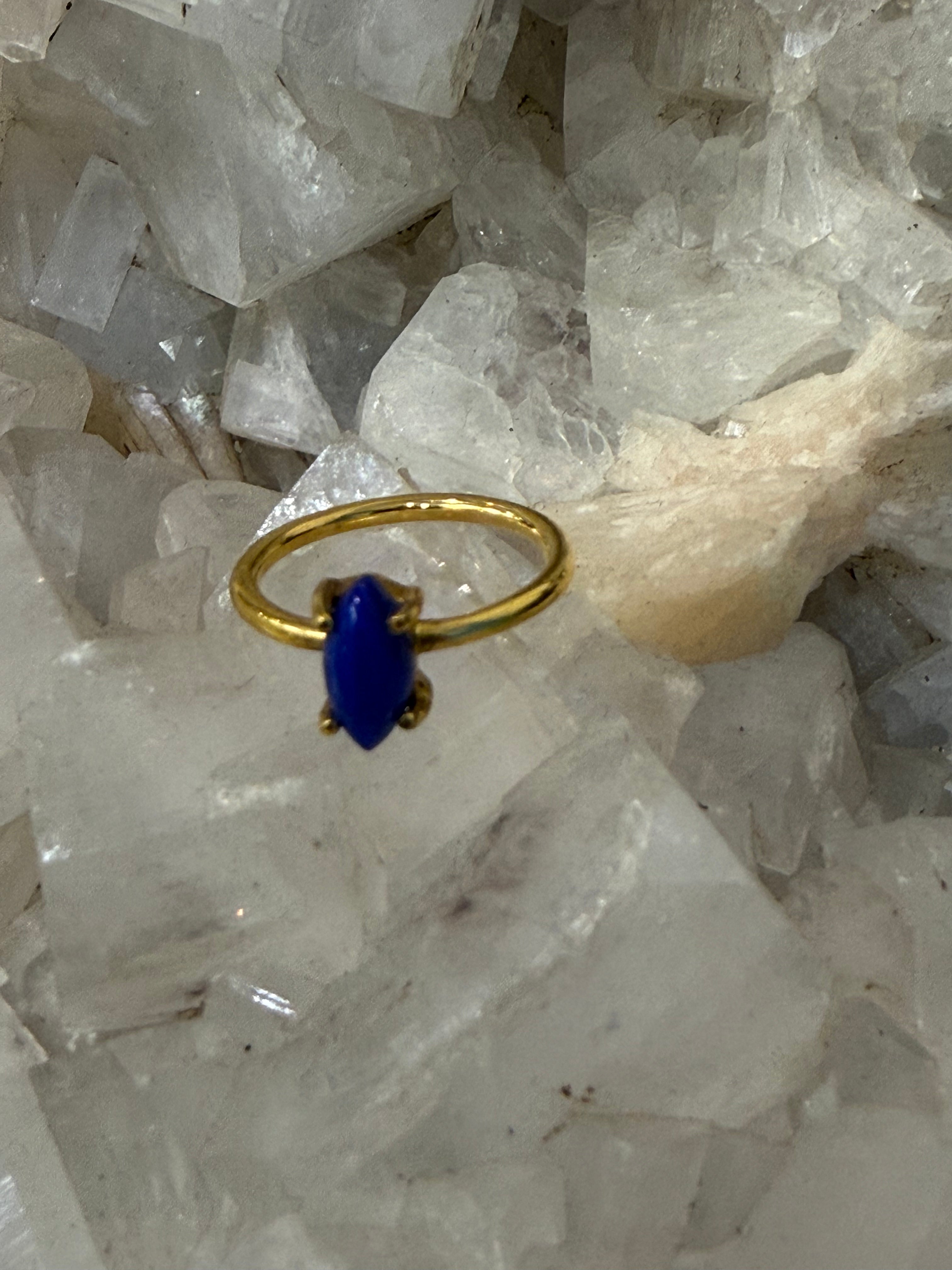 Lapis Lazuli Vermeil Ring – Size 3 Crystal Wellness