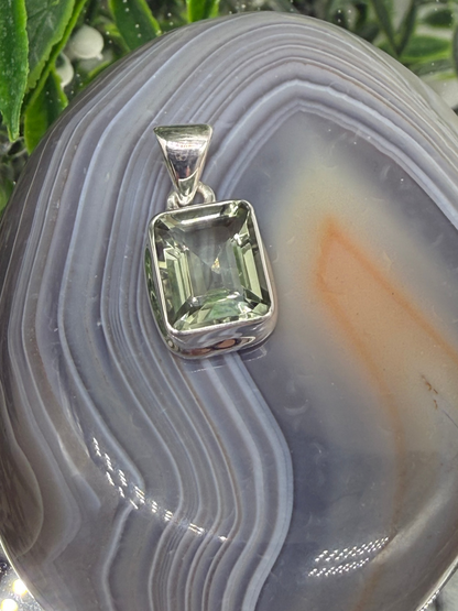 Whispers of the Heart — Prasiolite Silver Pendant Crystal Wellness