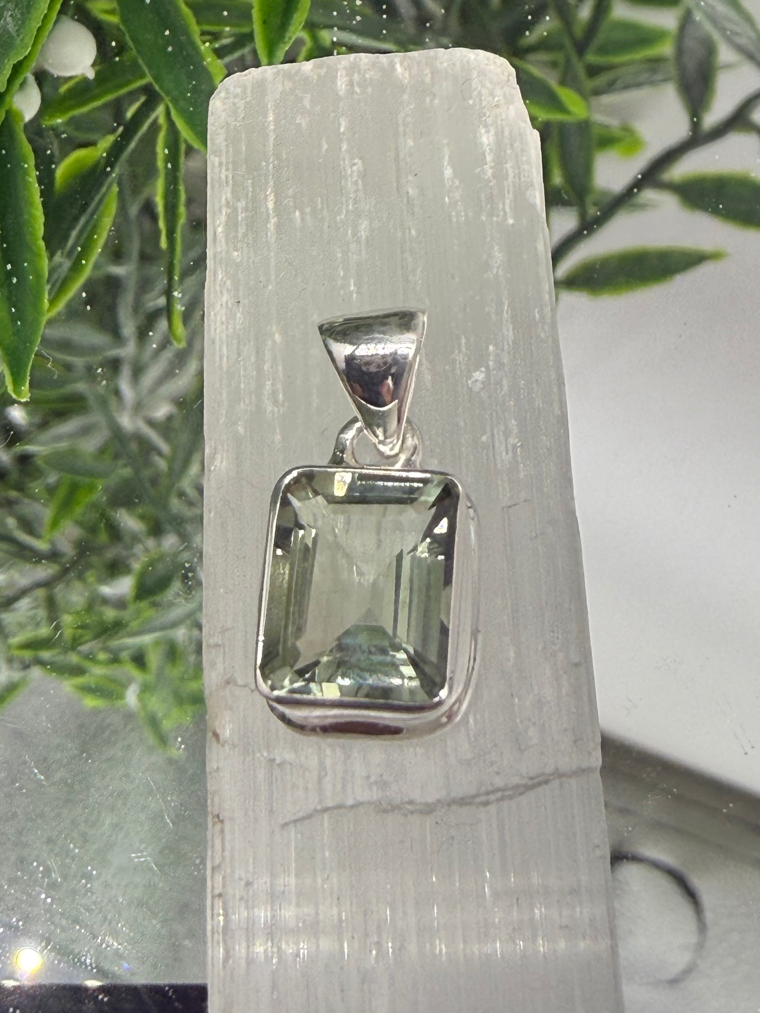 Whispers of the Heart — Prasiolite Silver Pendant Crystal Wellness