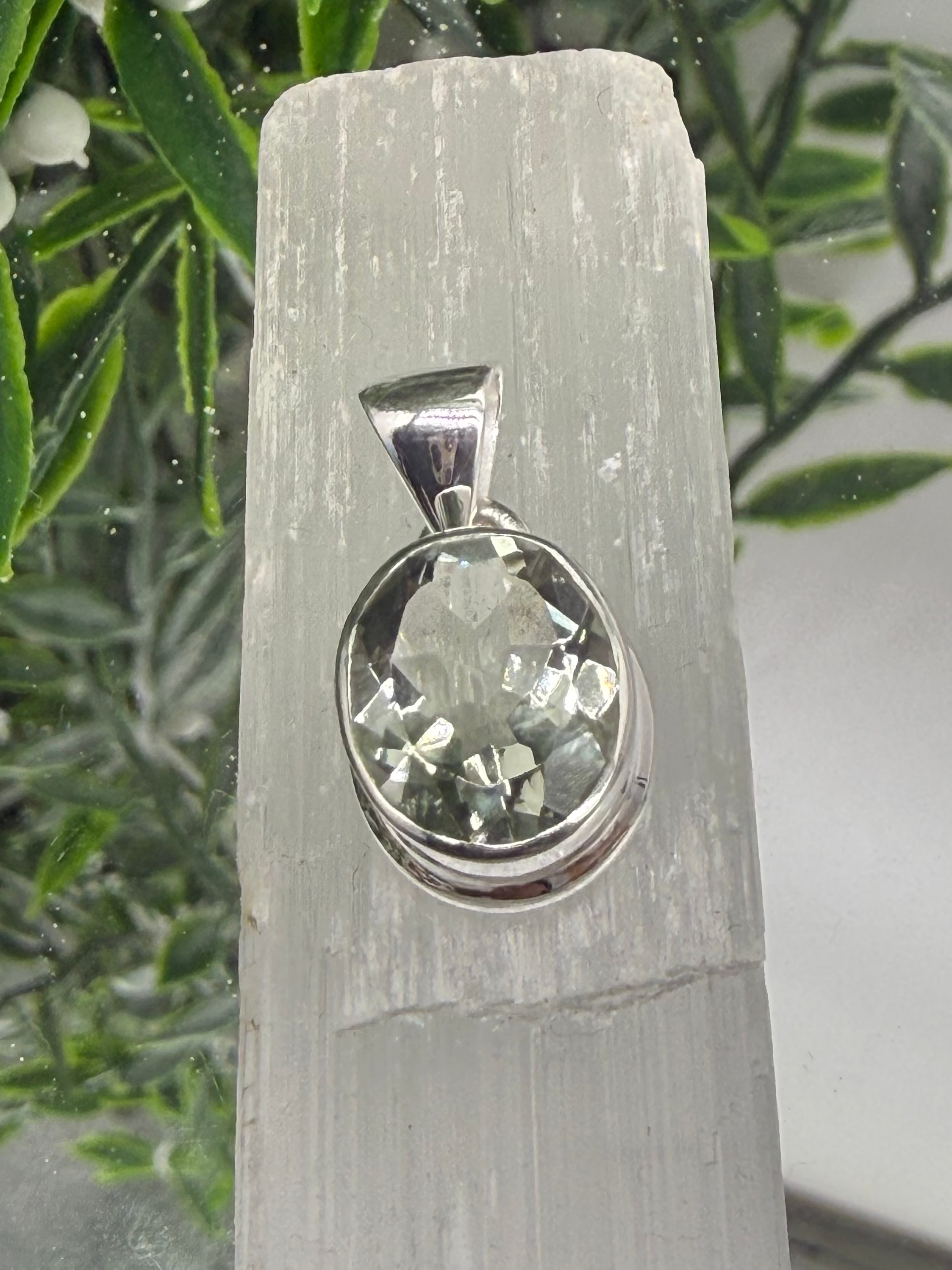 Whispers of the Heart — Prasiolite Silver Pendant Crystal Wellness