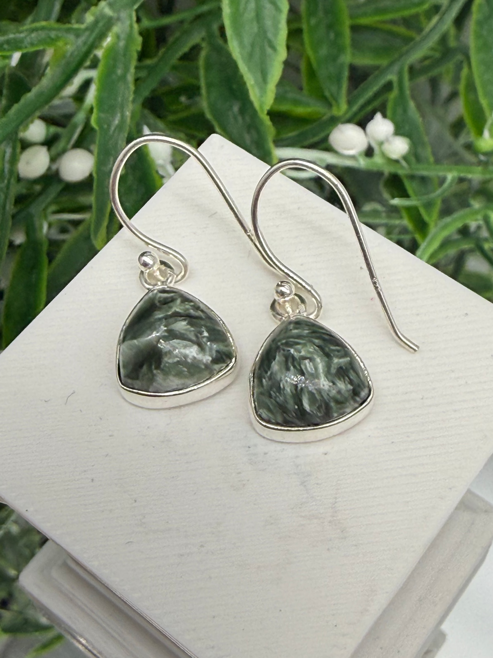 Angelic Whisper — Seraphinite Silver Earrings Crystal Wellness