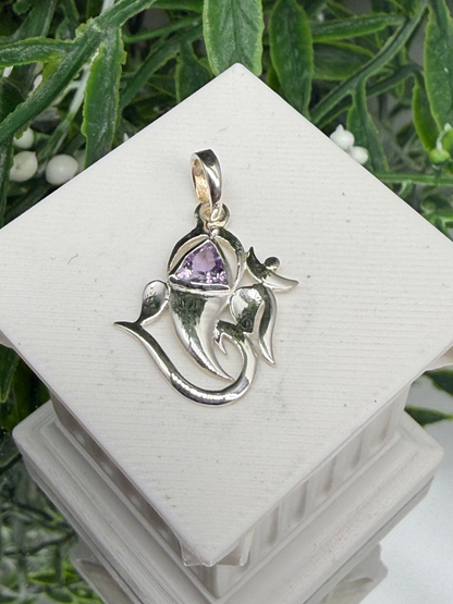 Moonlit Serenity — Amethyst Silver Pendant Crystal Wellness