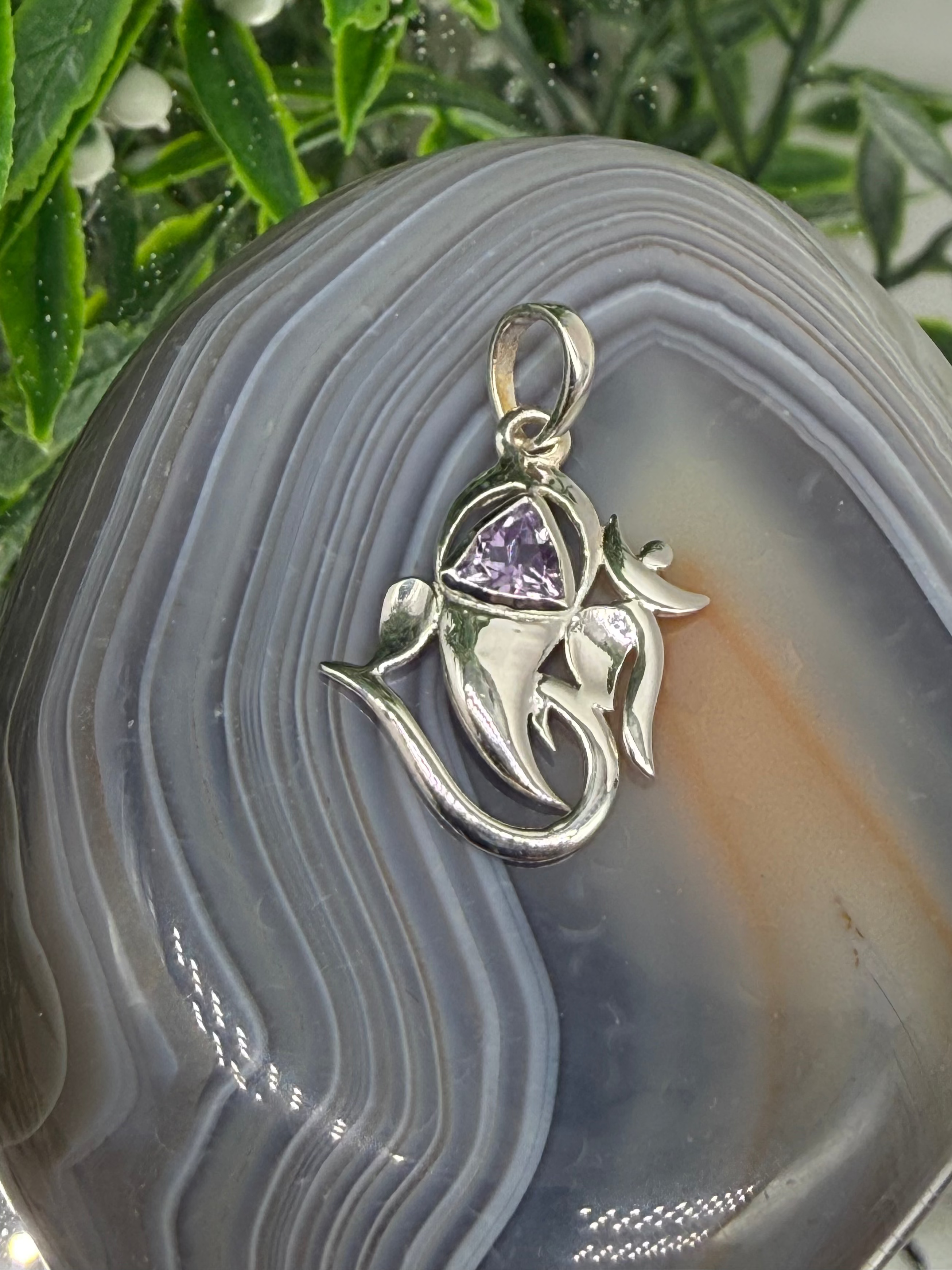 Moonlit Serenity — Amethyst Silver Pendant Crystal Wellness