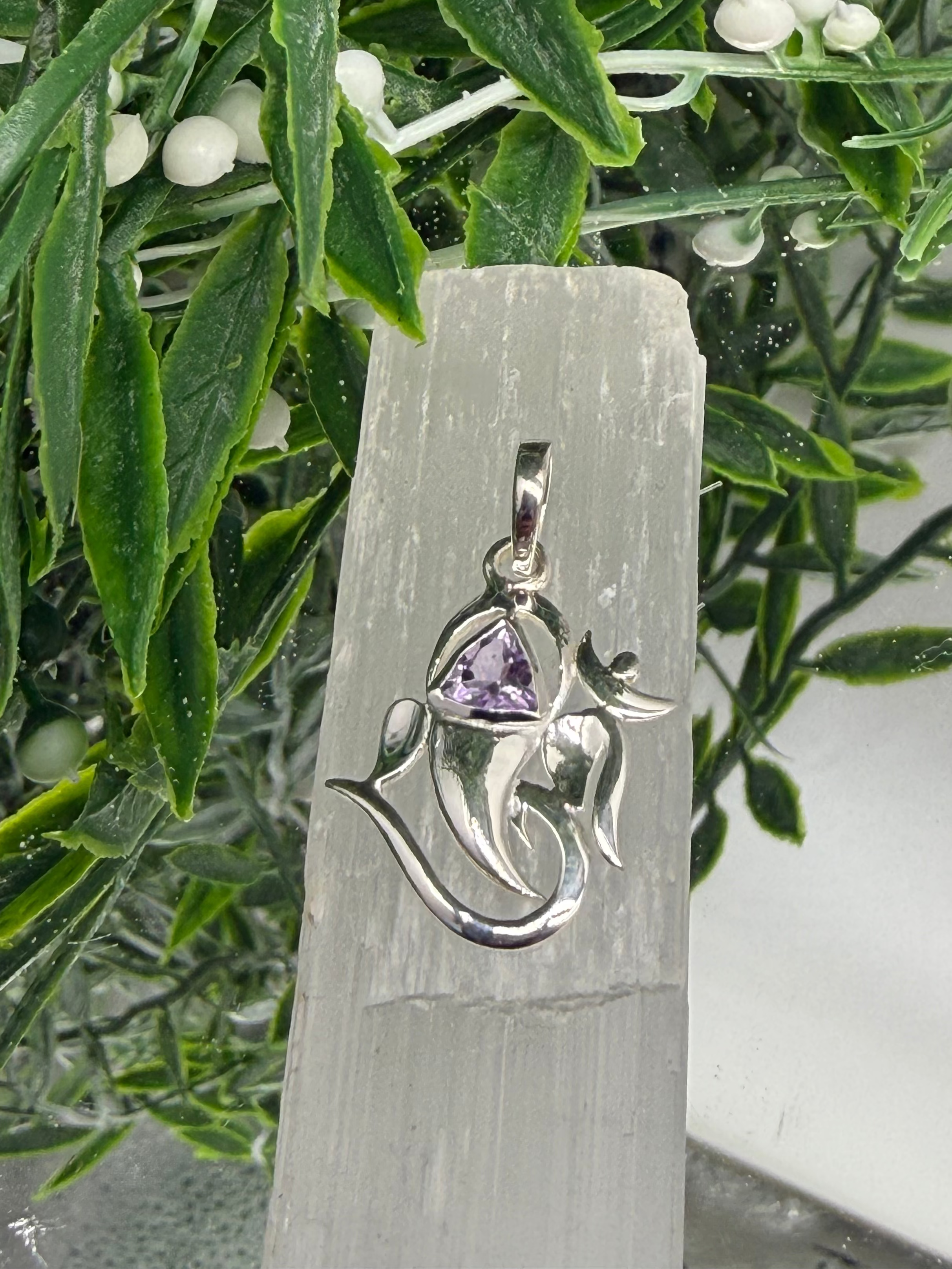 Moonlit Serenity — Amethyst Silver Pendant Crystal Wellness