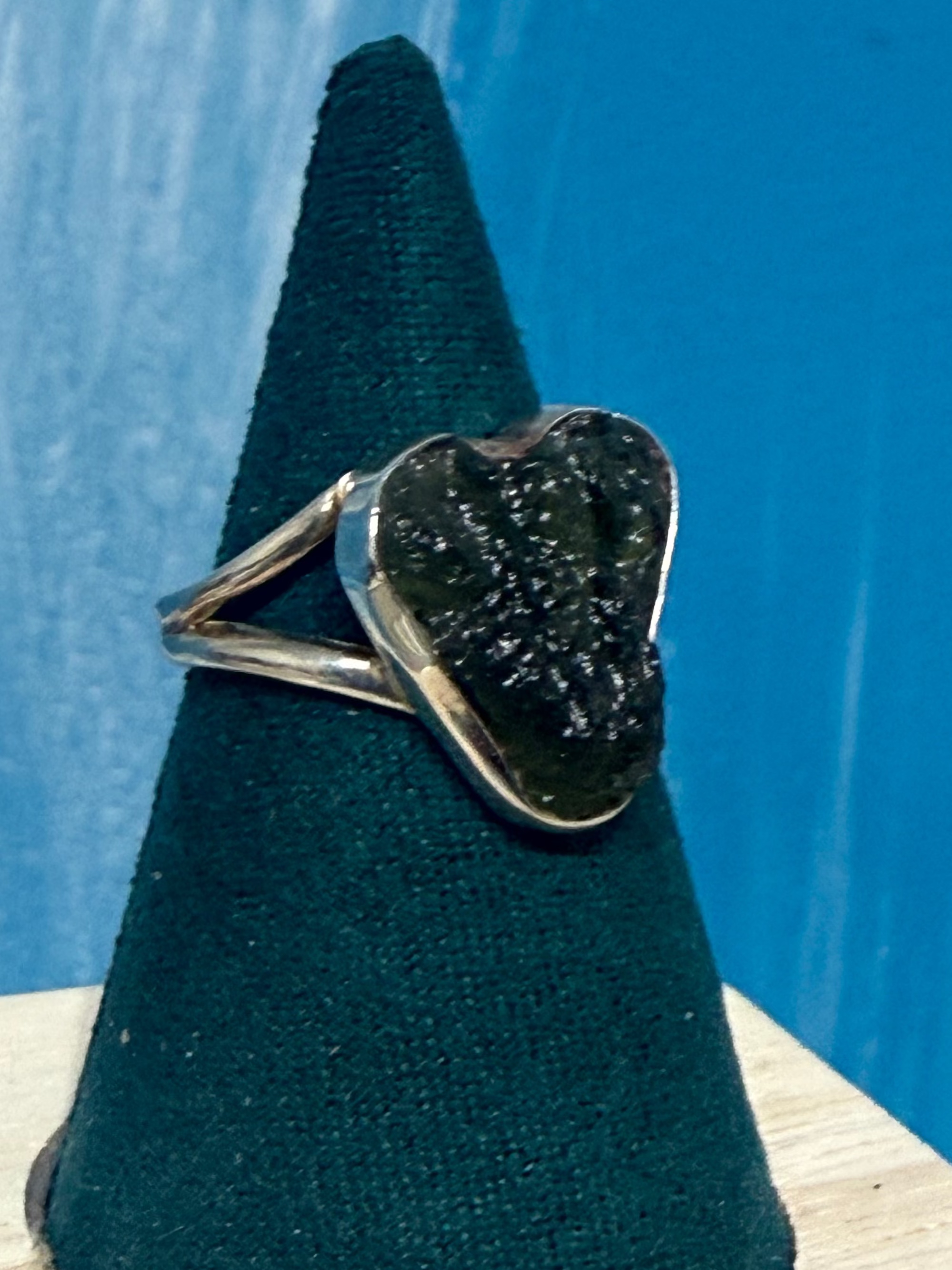 Authentic Raw Moldavite 925 Sterling Silver Handmade Ring Crystal Wellness