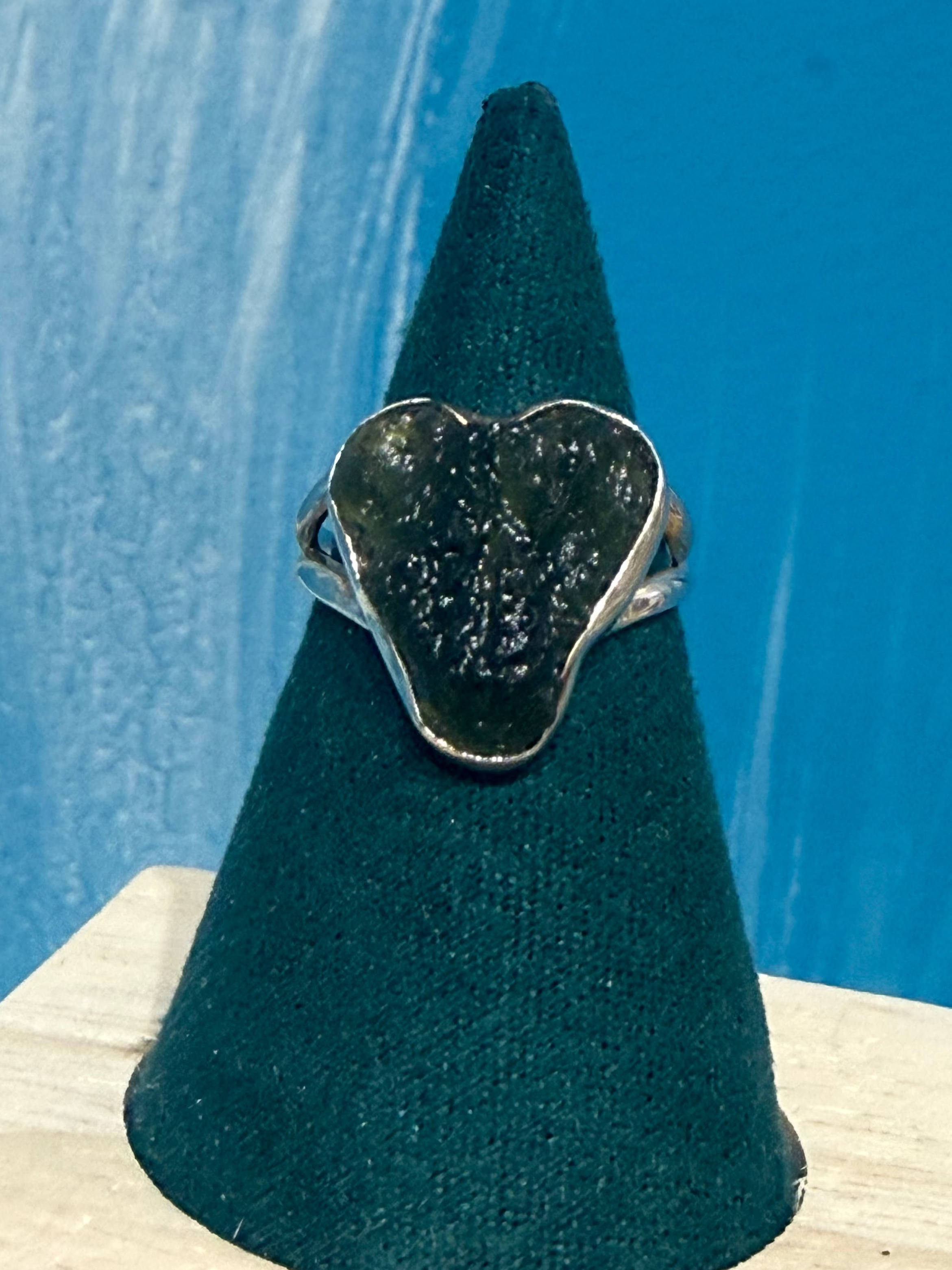 Authentic Raw Moldavite 925 Sterling Silver Handmade Ring Crystal Wellness