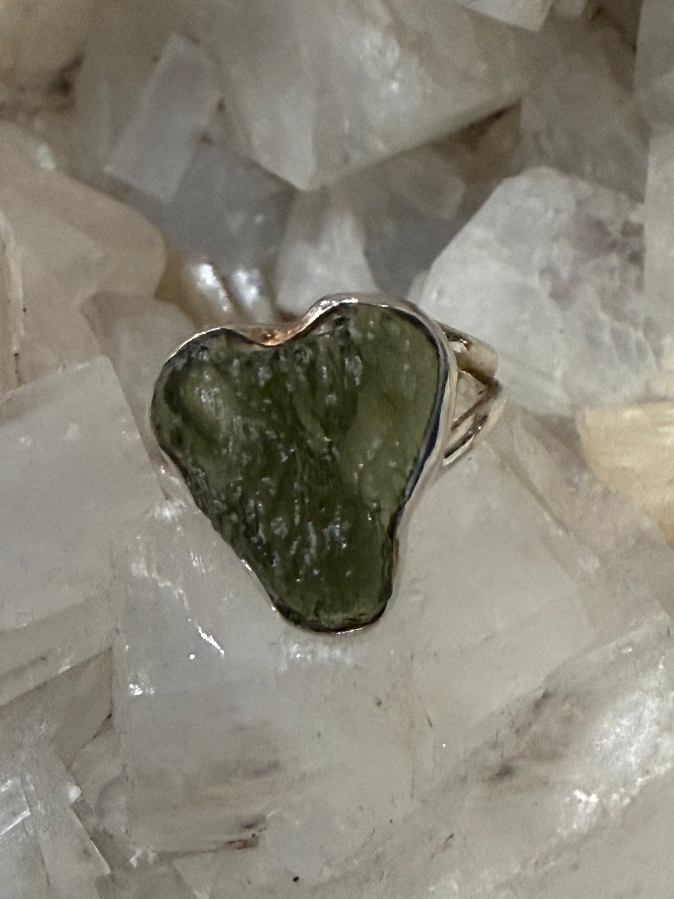 Authentic Raw Moldavite 925 Sterling Silver Handmade Ring Crystal Wellness