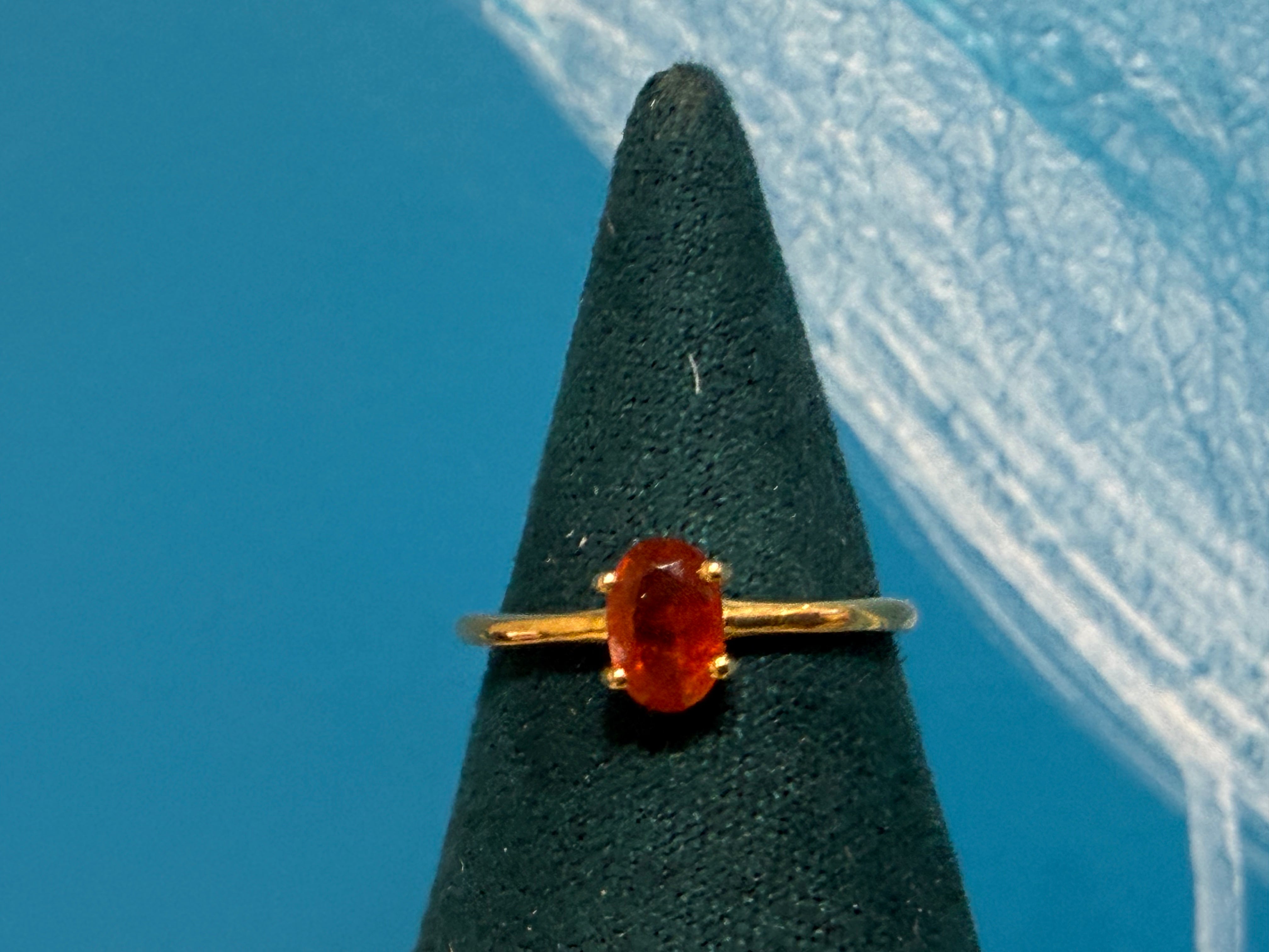 Orange Kyanite Vermeil Ring Crystal Wellness