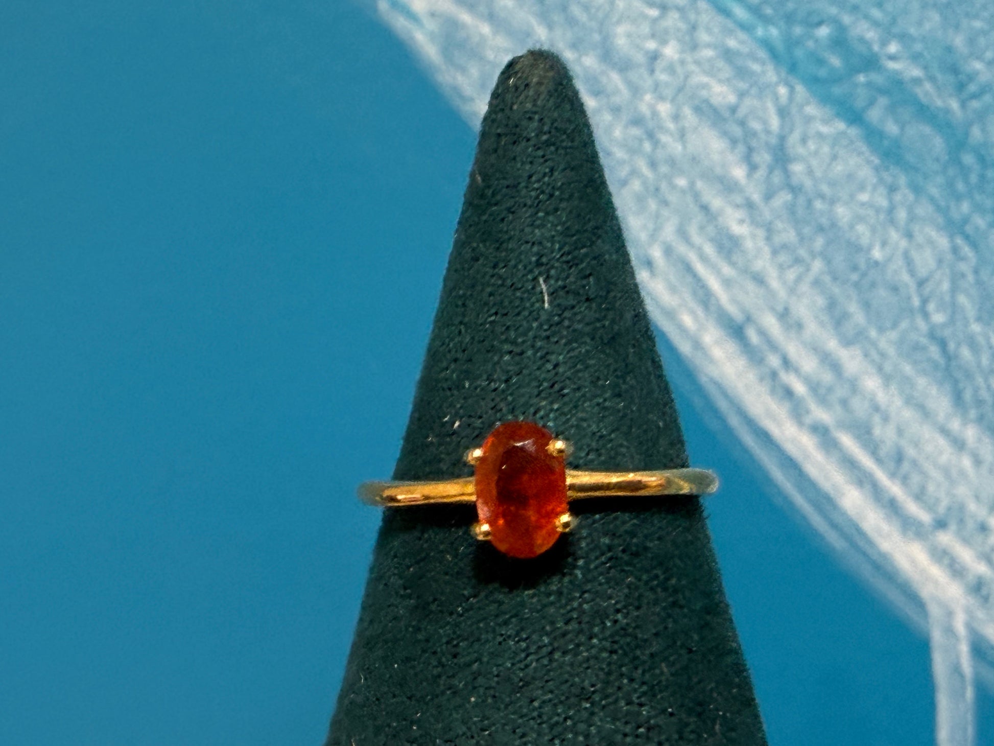 Orange Kyanite Vermeil Ring Crystal Wellness
