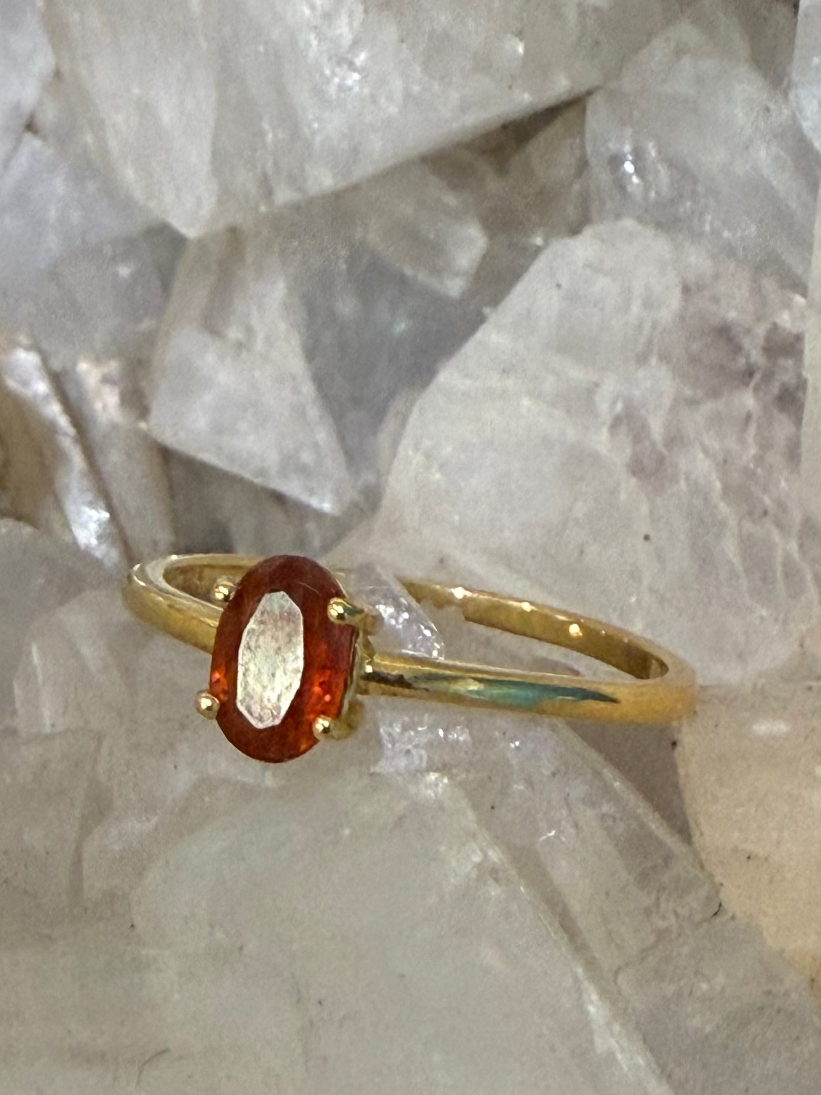 Orange Kyanite Vermeil Ring Crystal Wellness