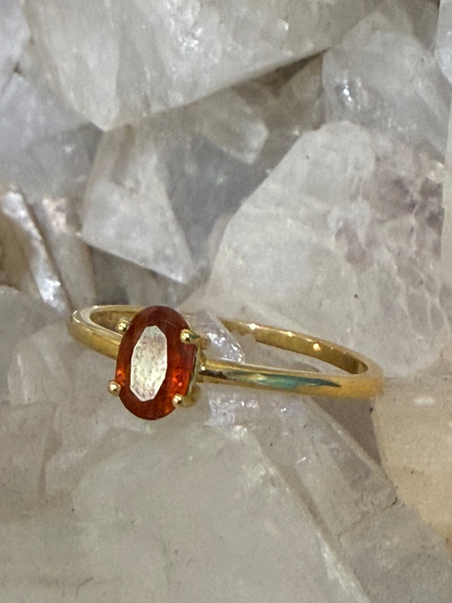 Orange Kyanite Vermeil Ring Crystal Wellness