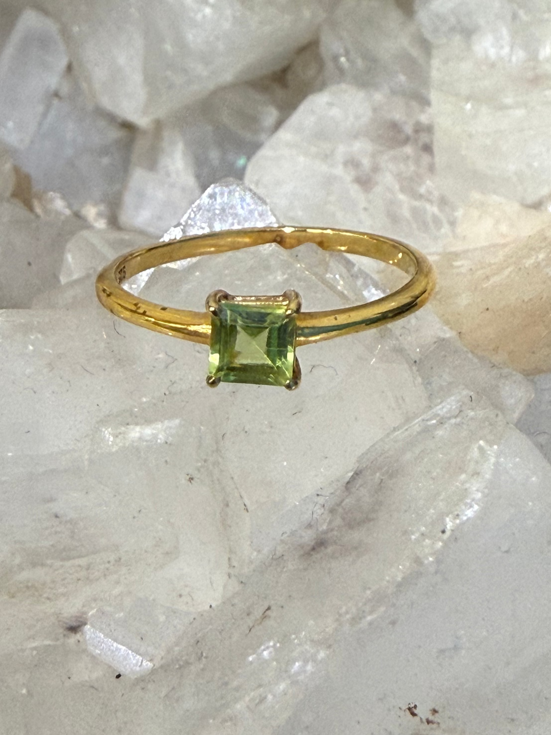 Peridot 18ct Gold Vermeil Ring - Stone of renewal, joy, and heart-centered abundance. Crystal Wellness