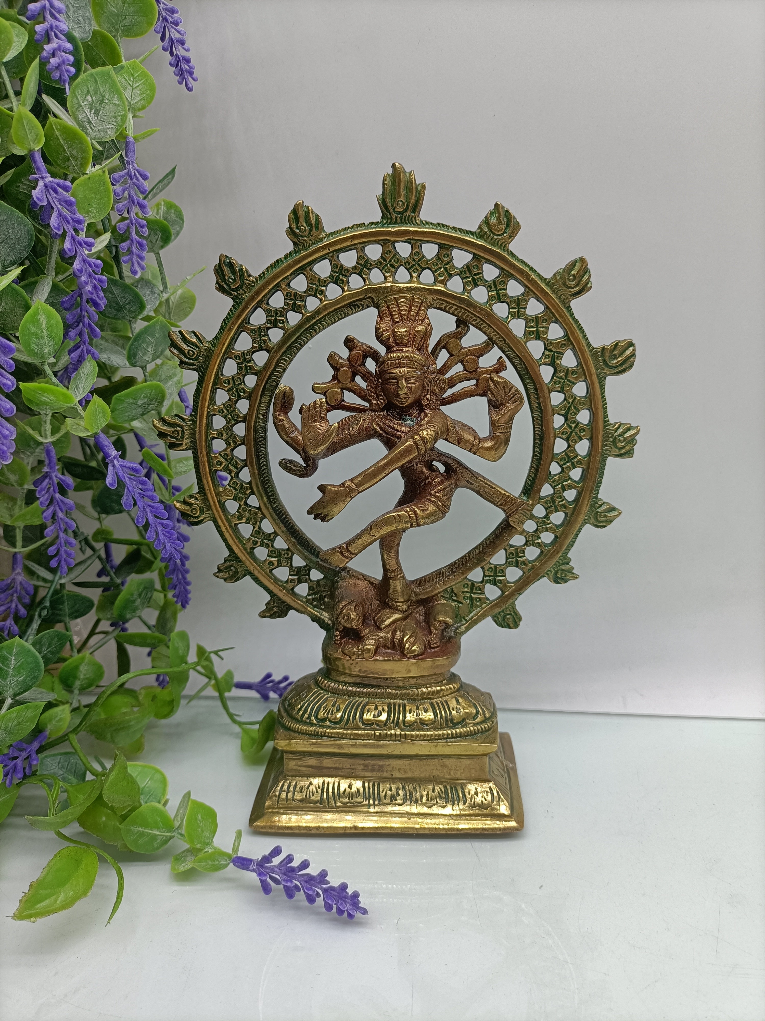 Brass Statue Natraj 210mm x 165mm x 60mm Crystal Wellness