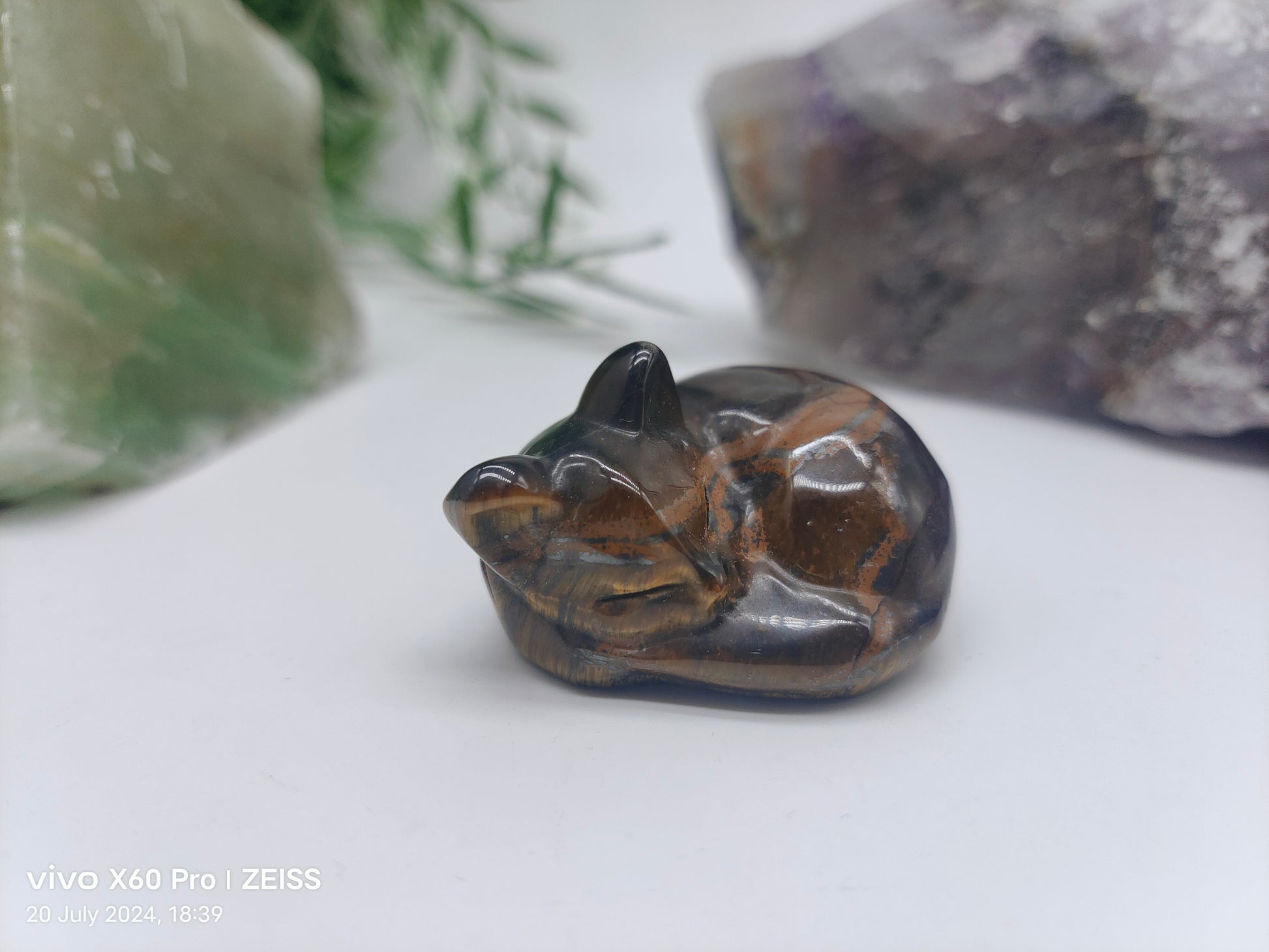 Animal Figurines - Gold Tigers Eye Crystal Wellness