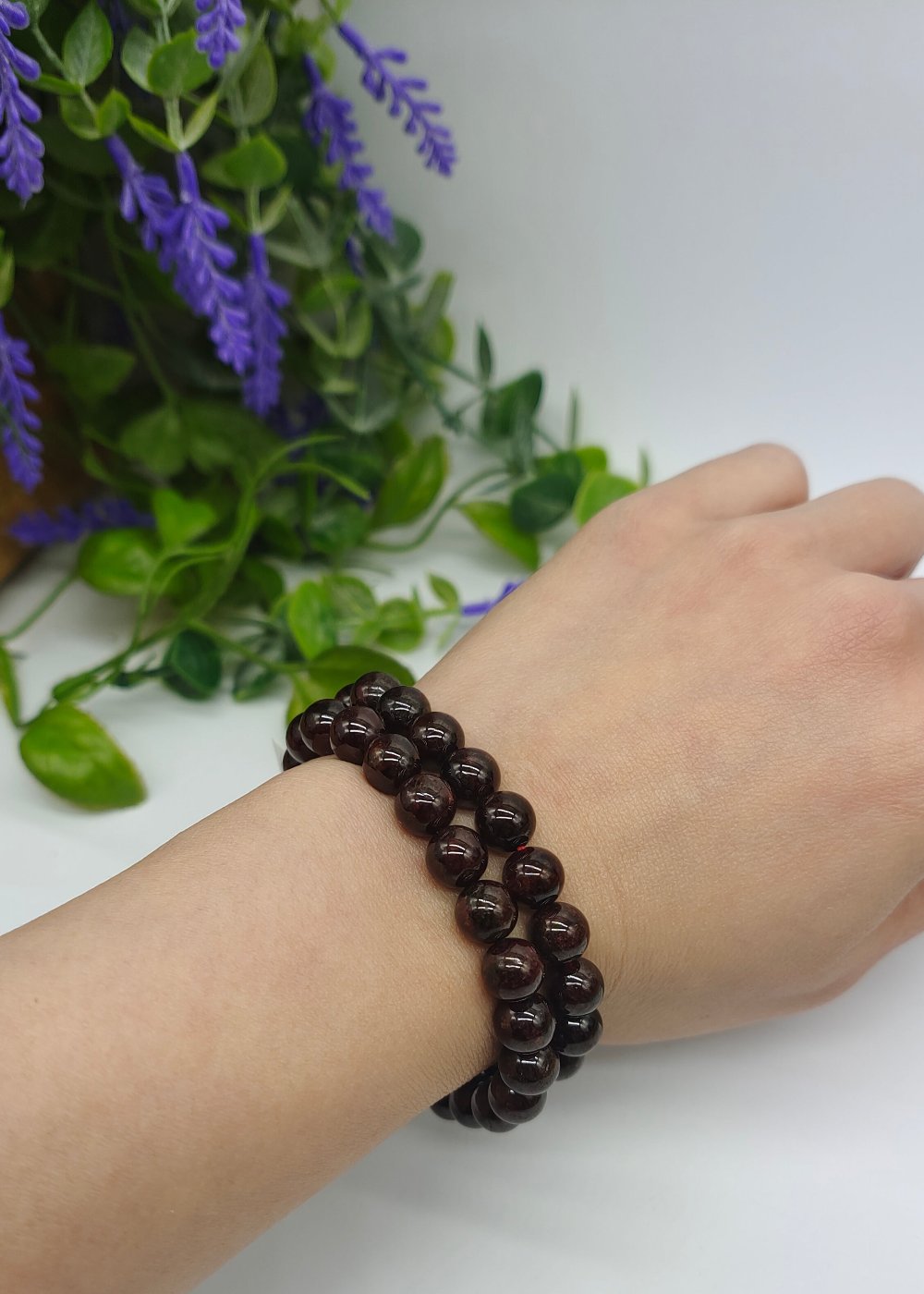 Garnet Bead Bracelet Crystal Wellness