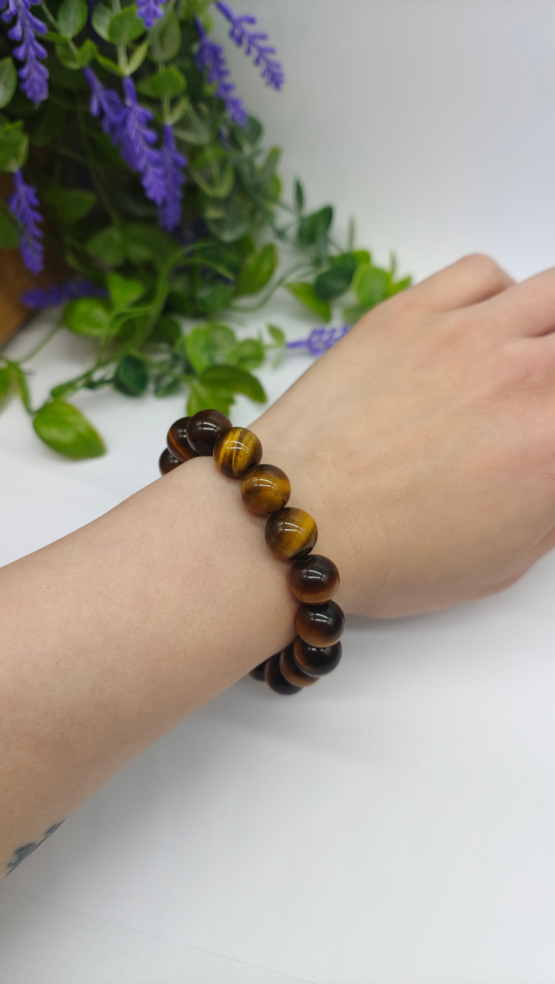 Tiger's Eye Bead Bracelet Crystal Wellness