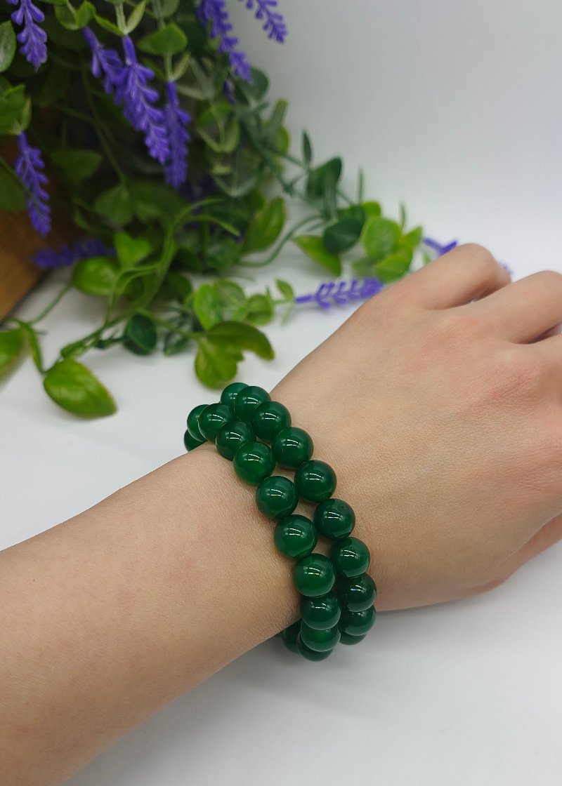 Green Onyx Beads Bracelet Crystal Wellness