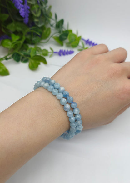 Aquamarine High Grade Beads Bracelet Crystal Wellness