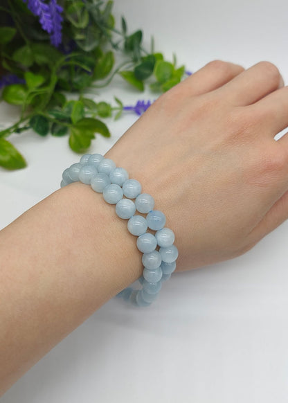 Aquamarine High Grade Beads Bracelet Crystal Wellness