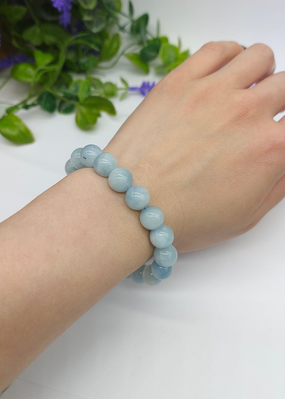 Aquamarine High Grade Beads Bracelet Crystal Wellness