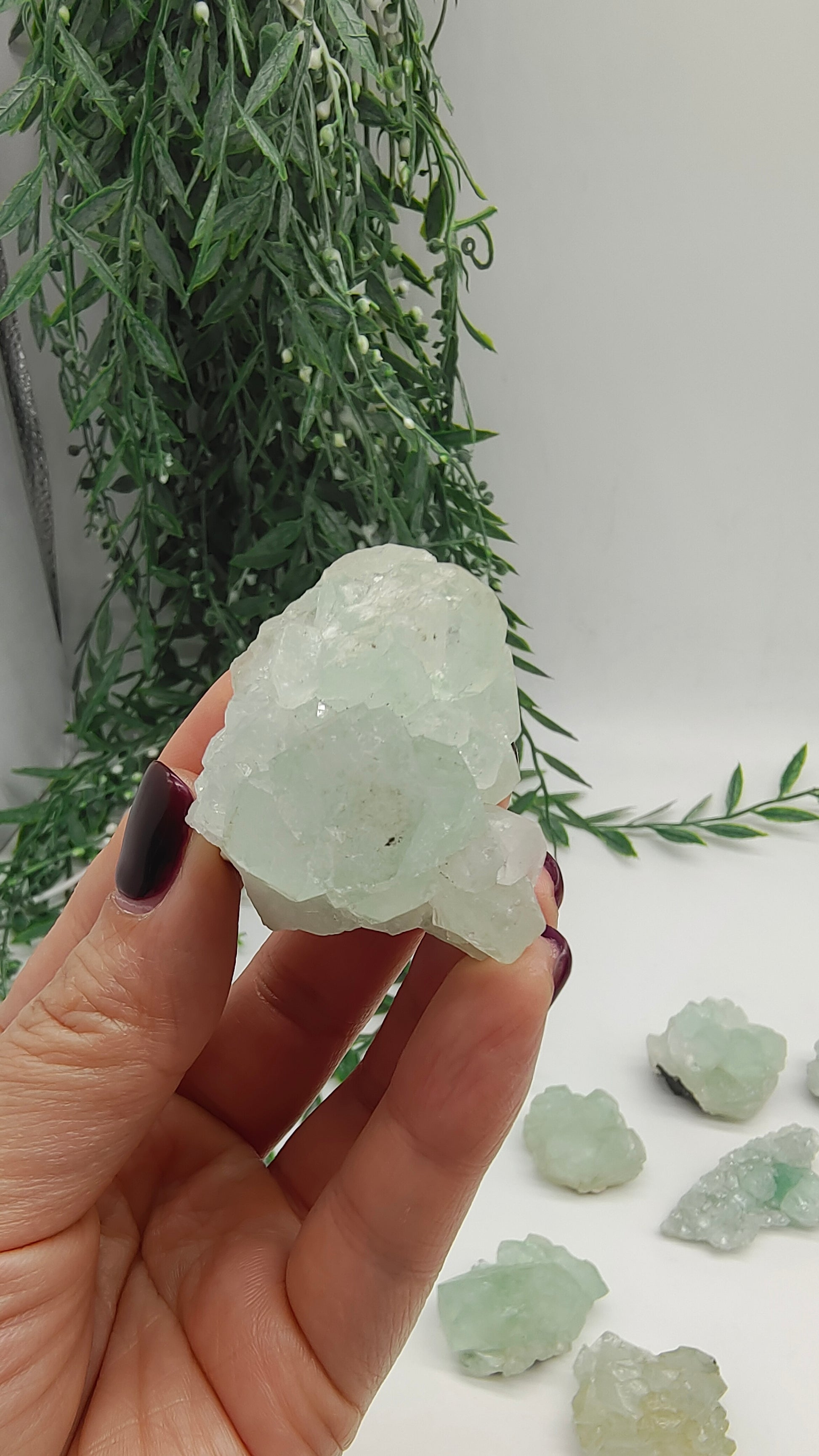 Green apophyllite cluster Crystal Wellness