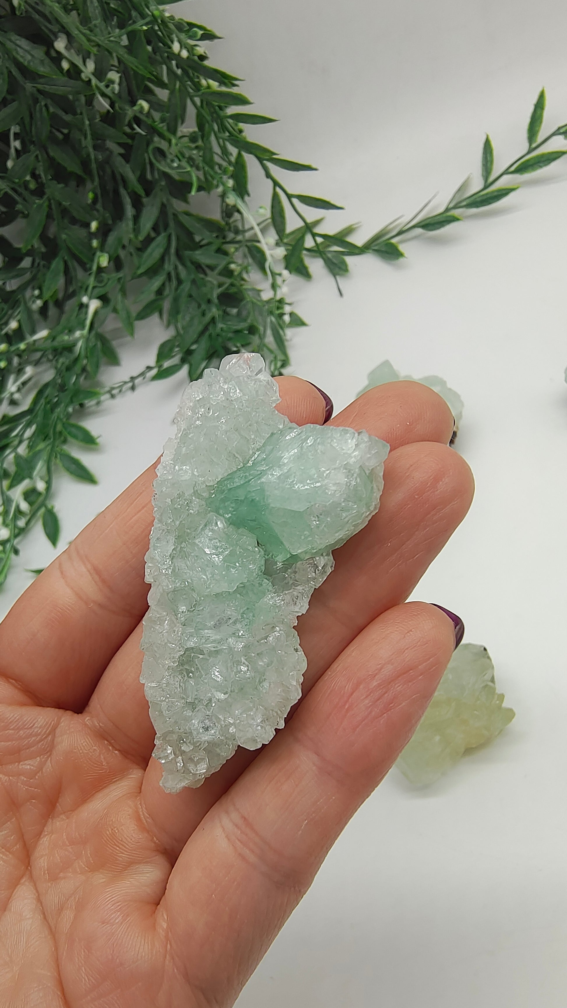Green apophyllite cluster Crystal Wellness