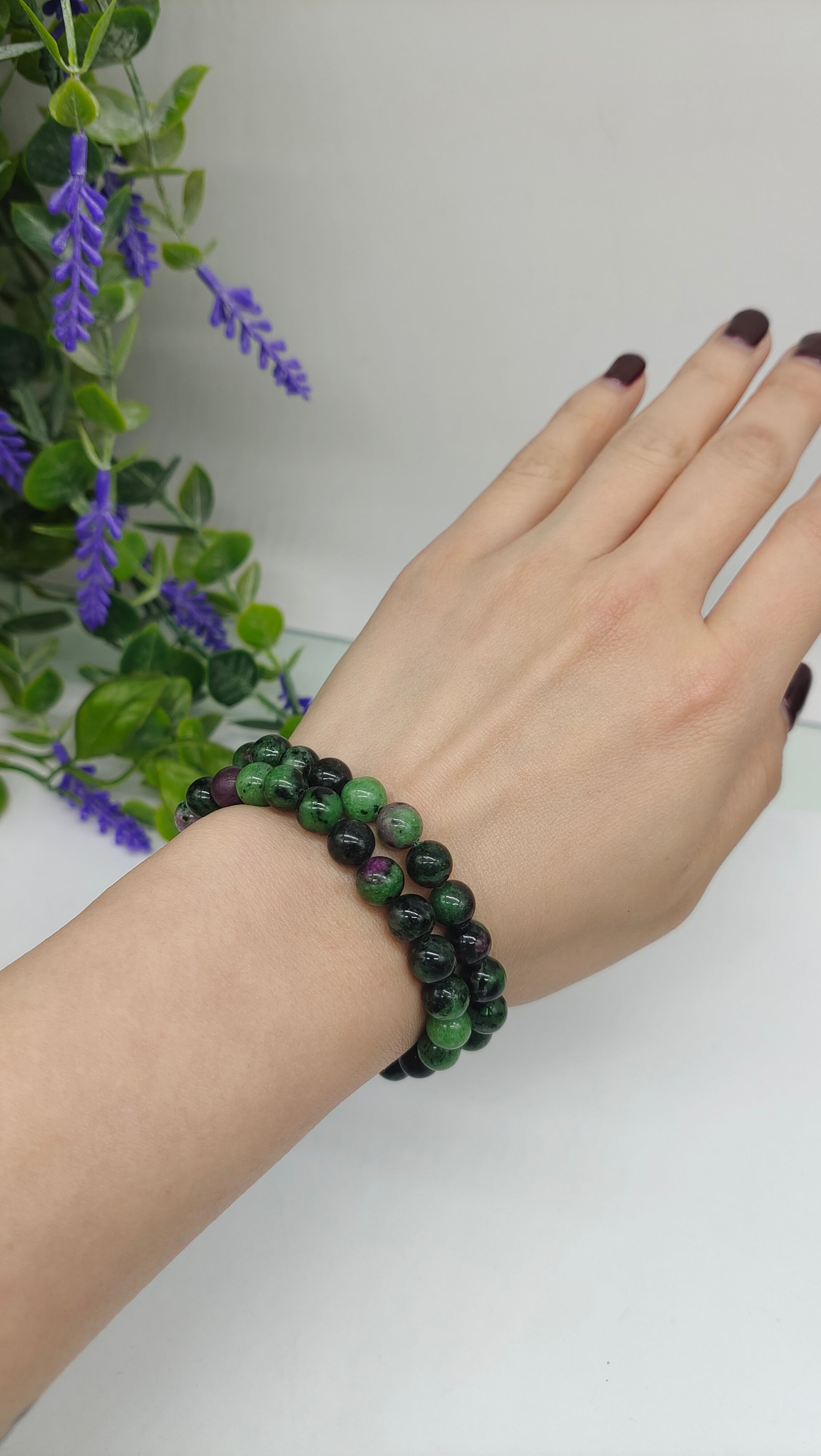 Ruby Zoisite AKA Anyolite Bracelet Crystal Wellness