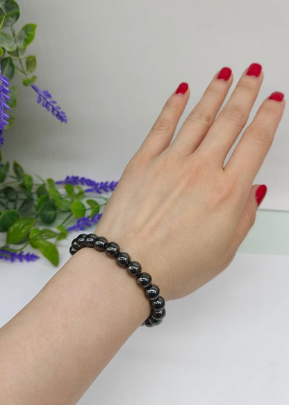 Hematite Magnetic Beads Bracelet Crystal Wellness