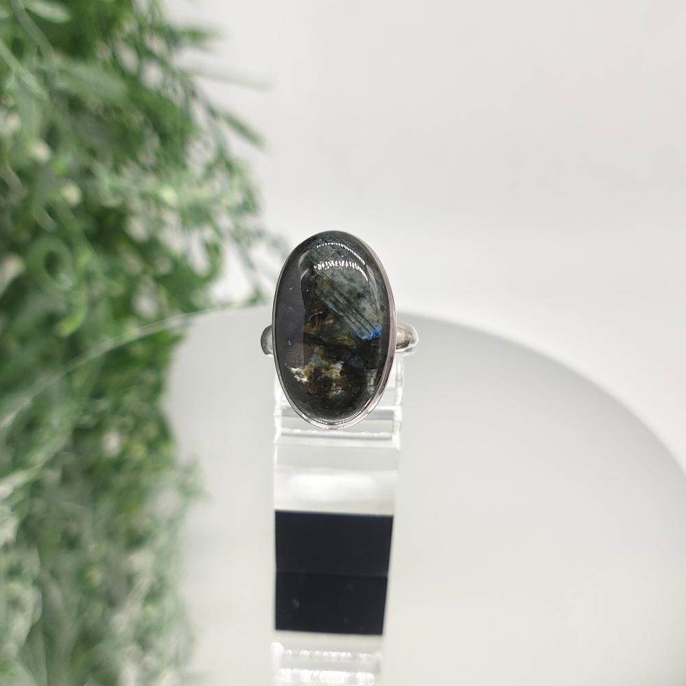 Larvikite 925 Sterling Silver Rings Size 8.5 Crystal Wellness
