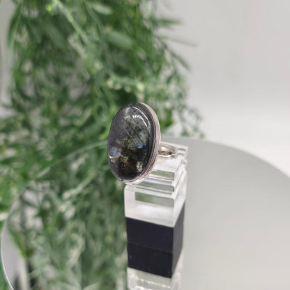 Larvikite 925 Sterling Silver Rings Size 8.5 Crystal Wellness