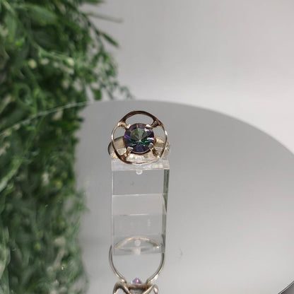 Mystic Topaz 925 Sterling Silver Rings Size 7.8 Crystal Wellness