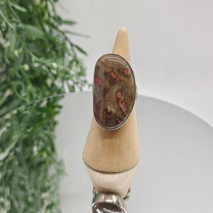 Tube Agate 925 Sterling Silver Rings Size 8 Crystal Wellness