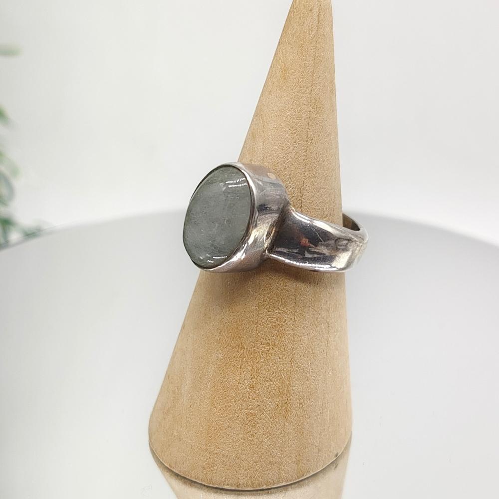 Green Phantom Quartz 925 Sterling Silver Rings Size 9 Crystal Wellness