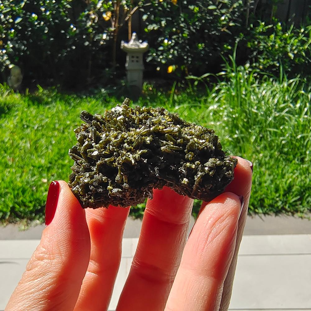 Green Tourmaline Cluster Crystal Wellness